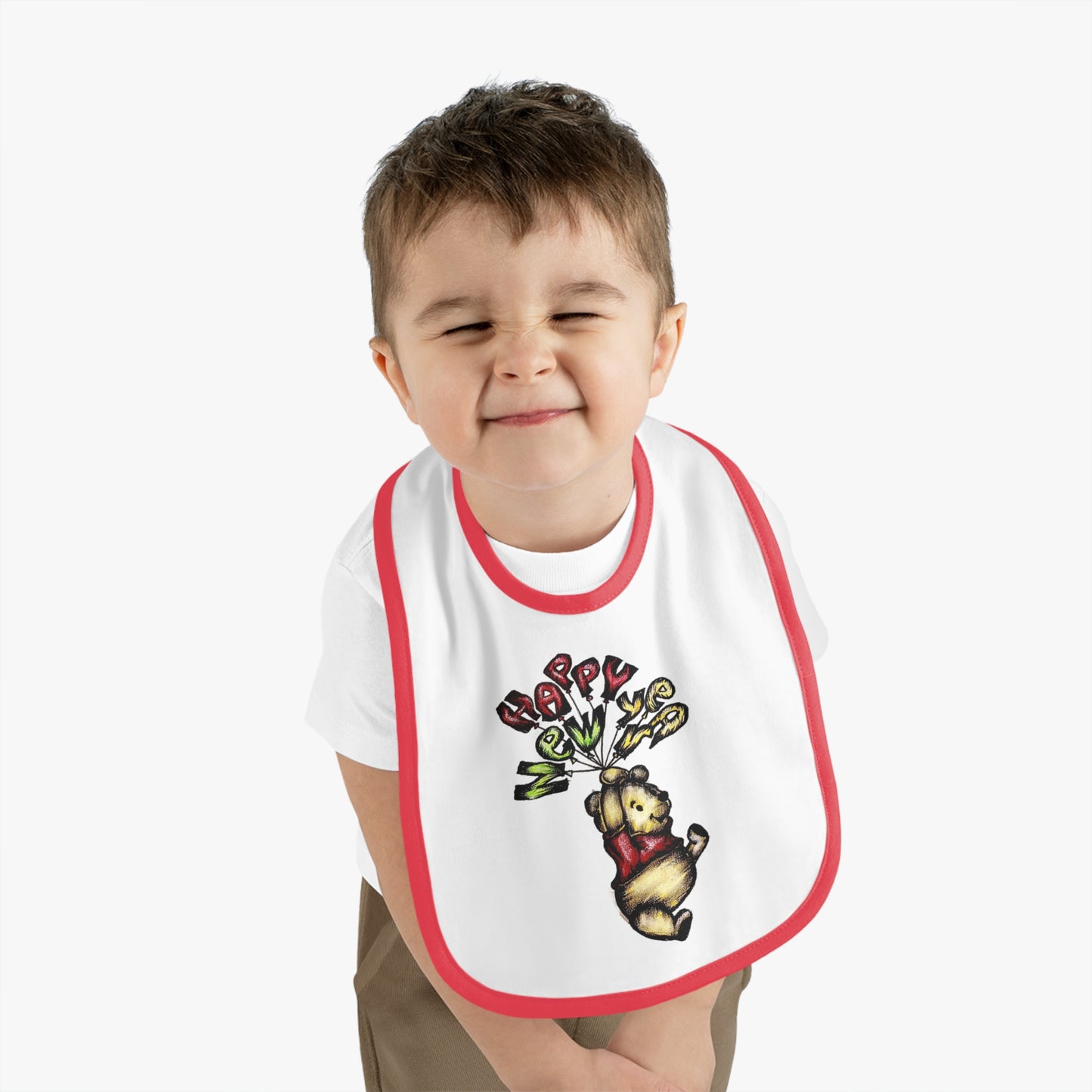 Baby Contrast Trim Jersey Bib