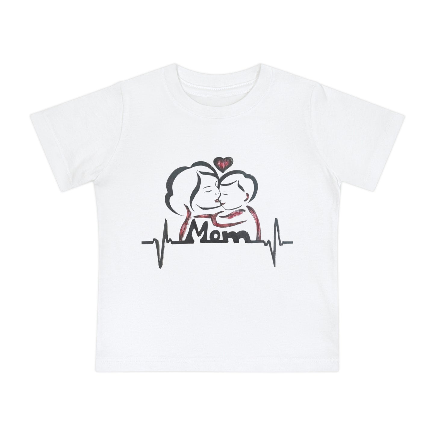 Mommy & Me Baby T-Shirt, Heartbeat Graphic Tee for New Moms, Gift for Mother's Day, Baby Shower, Cute Family Outfit