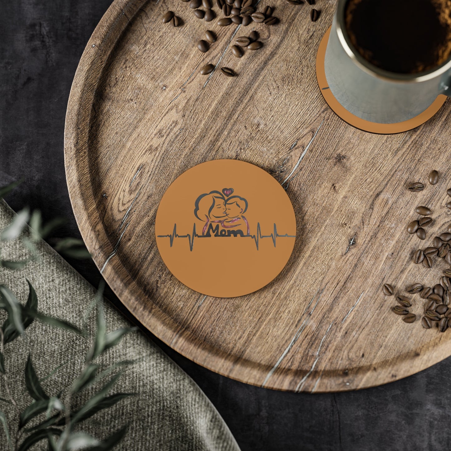 Heartfelt Mom Coasters for Gifts, Coffee Table Decor, Mother's Day, Family Gatherings, Personalized Home Accessories