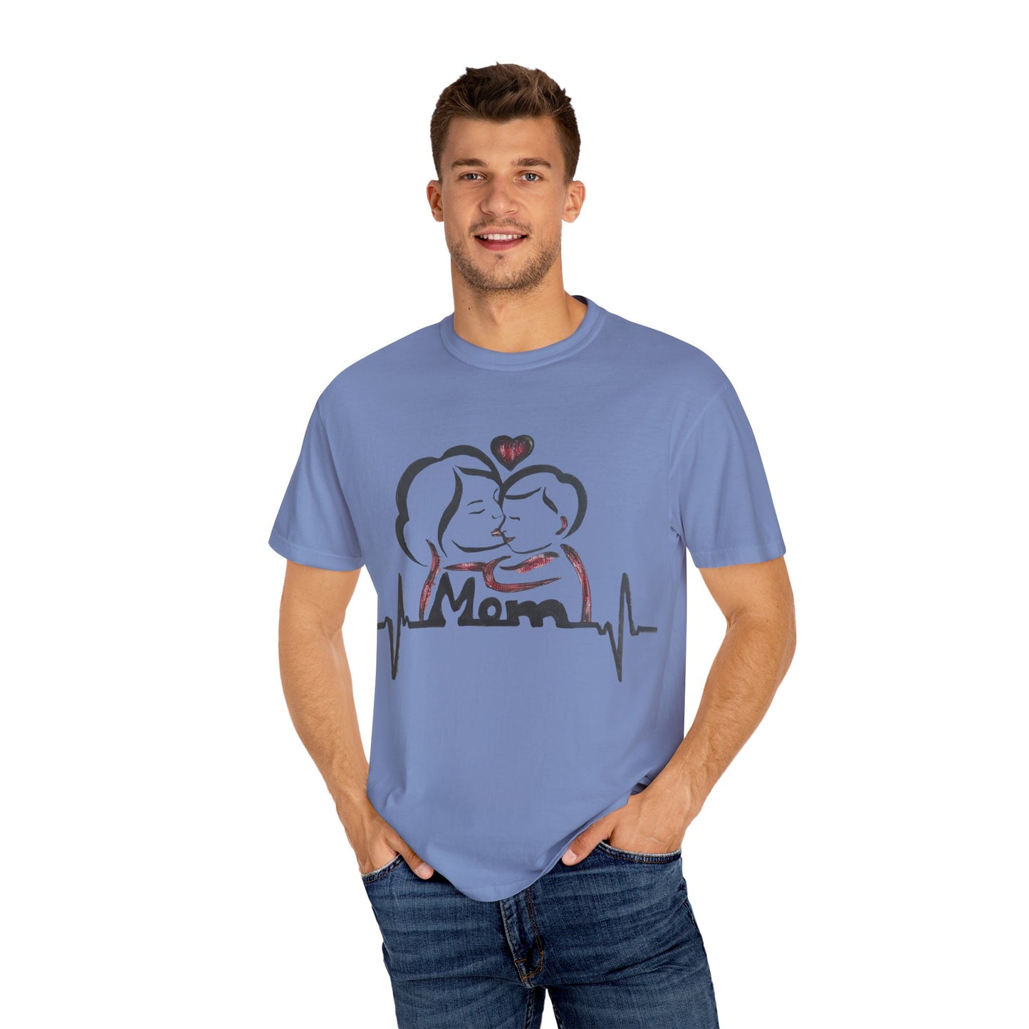 Heartfelt Mom T-Shirt | Cozy Unisex Garment-Dyed Tee, Perfect for Mother's Day, Family Gatherings, Gift for Moms, Love and Connection