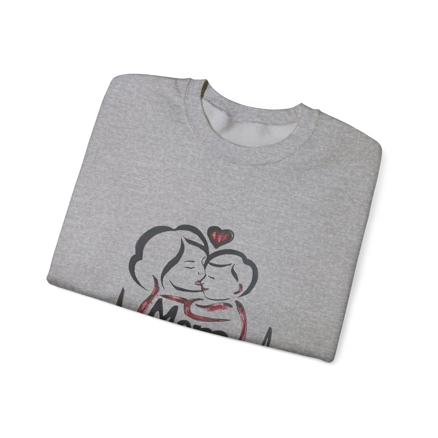 Heartfelt Mom Sweatshirt, Cozy Unisex Crewneck, Mother's Day Gift, Family Love Apparel, Heartbeat Design