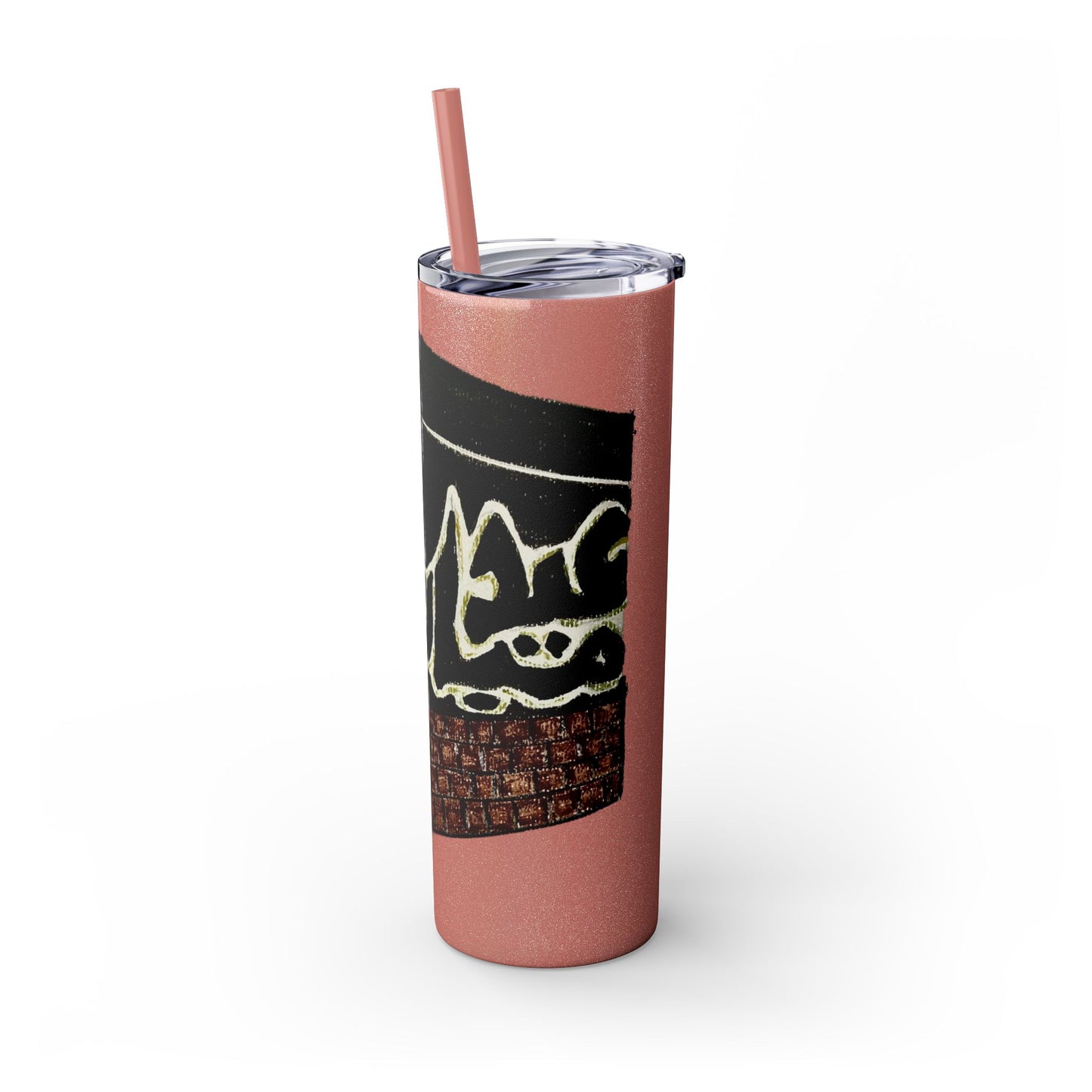 Islamic Skinny Tumbler with Straw - 20oz, Elegant Calligraphy Design