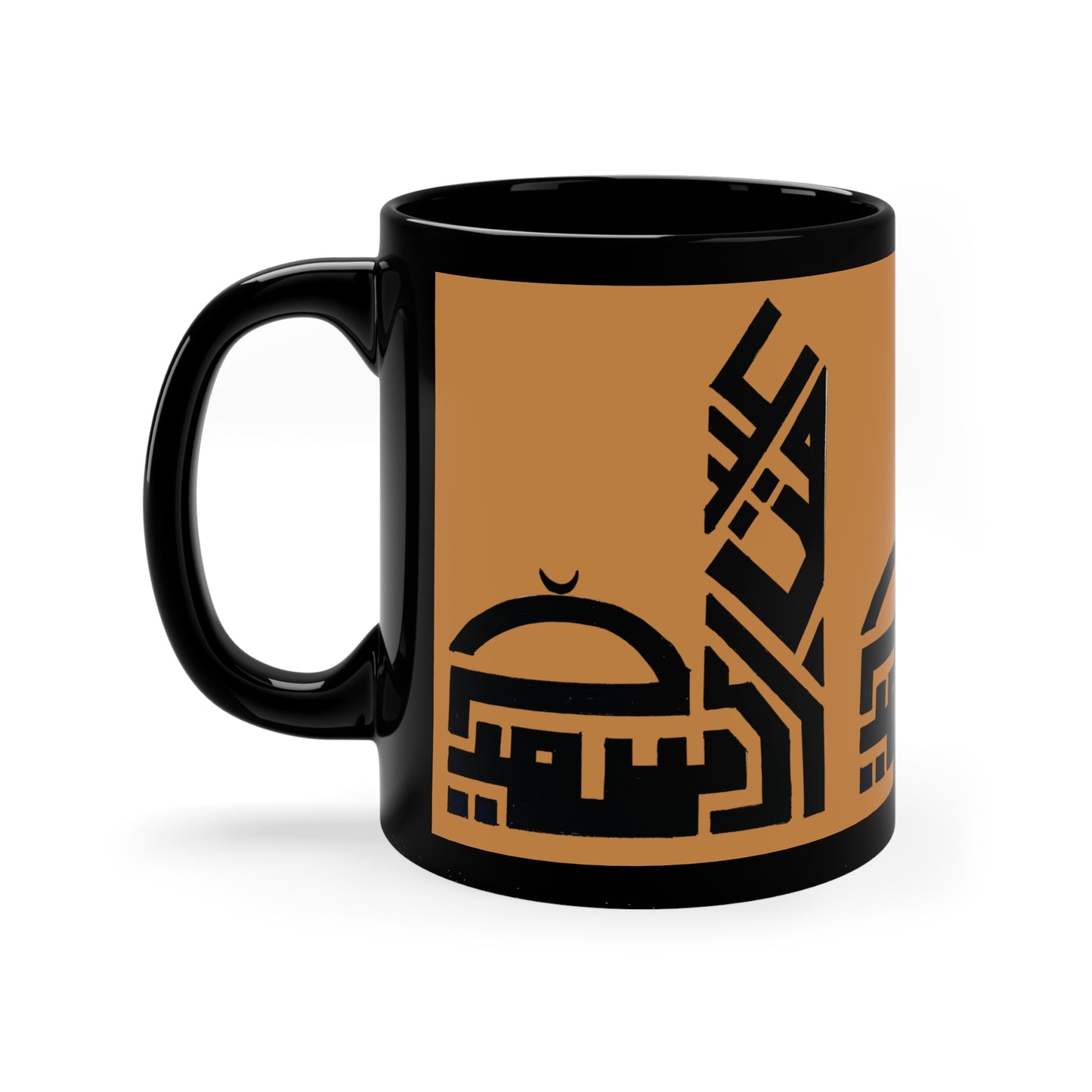 Arabic Calligraphy Black Coffee Mug - Unique 11oz Design for Coffee Lovers