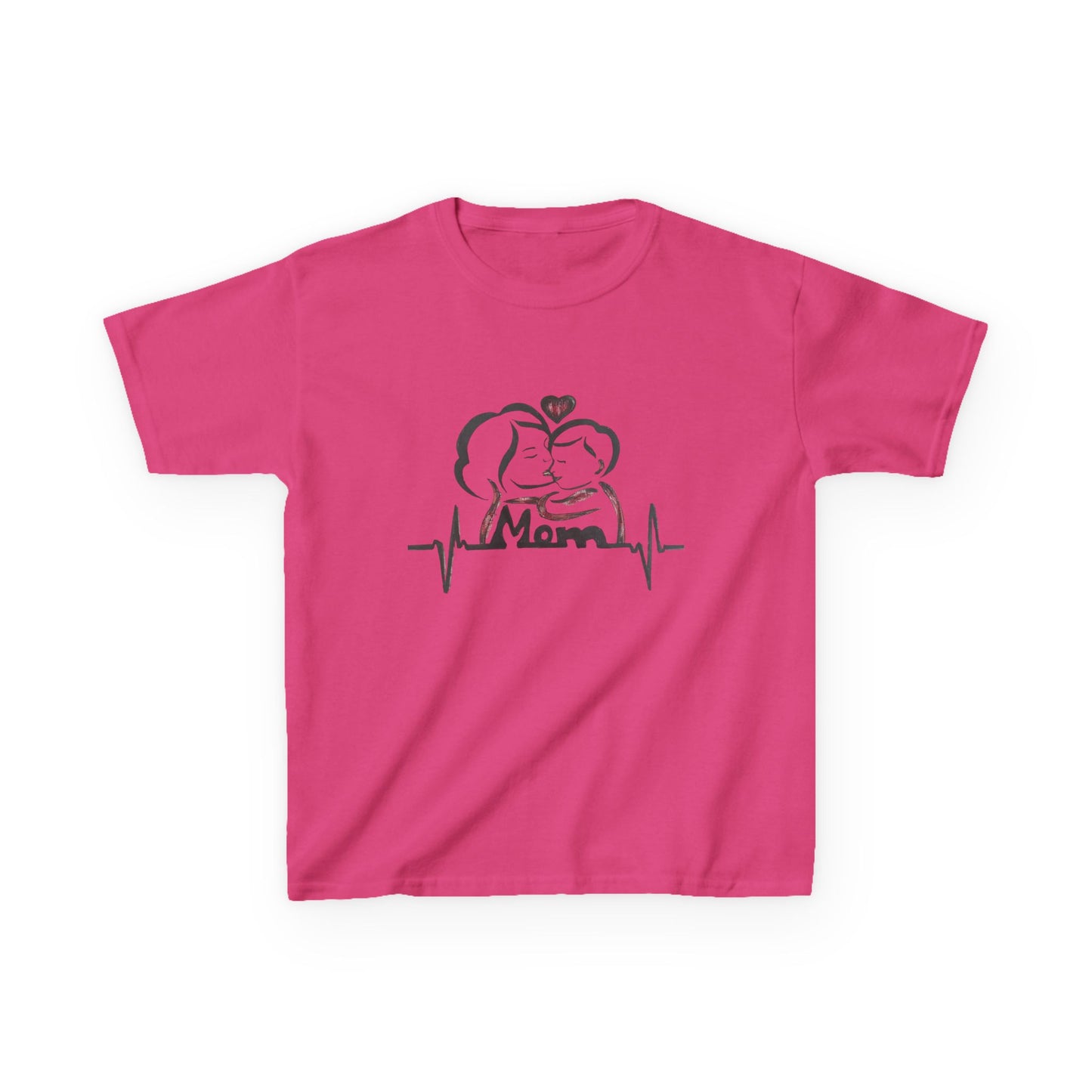 Mommy & Me Kids Tee, Heartbeat Graphic Shirt, Cute Gift for Kids, Mother's Day Tee, Family Matching Outfits, Kids Graphic Tee
