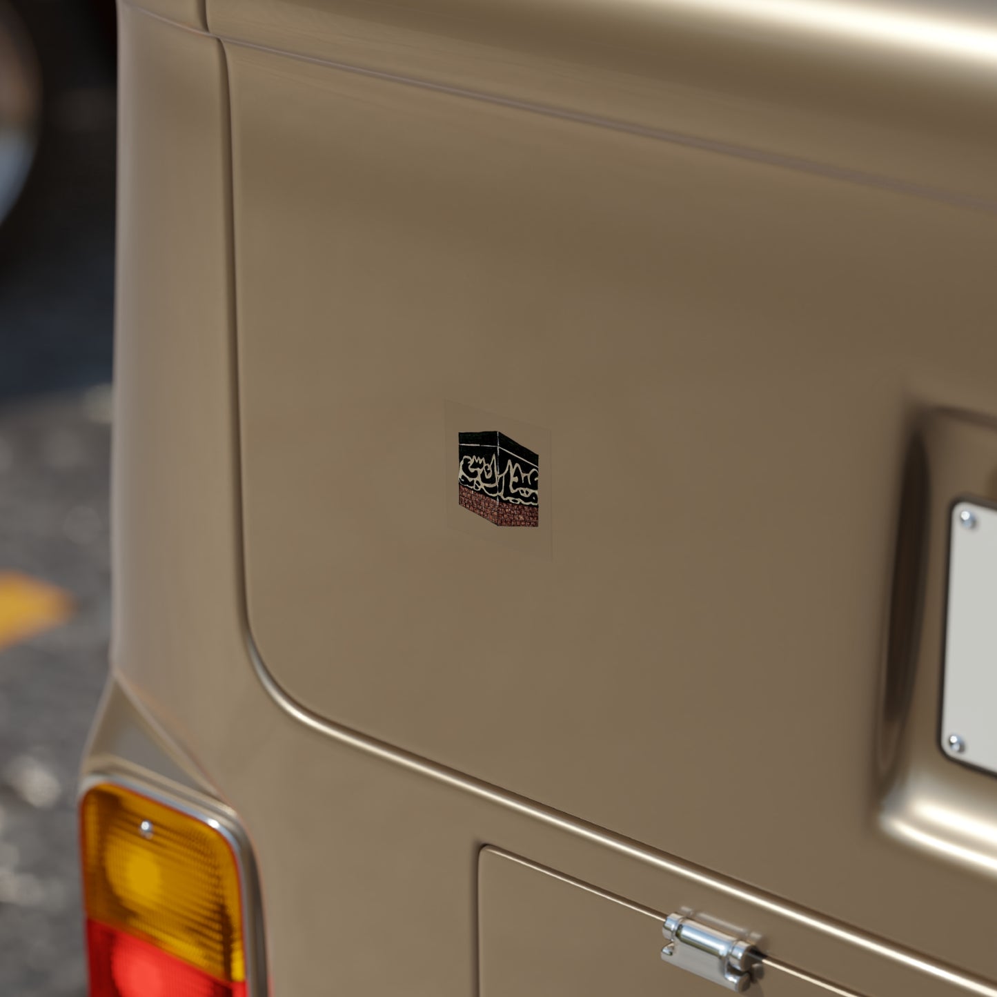 Transparent Outdoor Sticker - Kaaba Design for Car, Laptop, and Décor