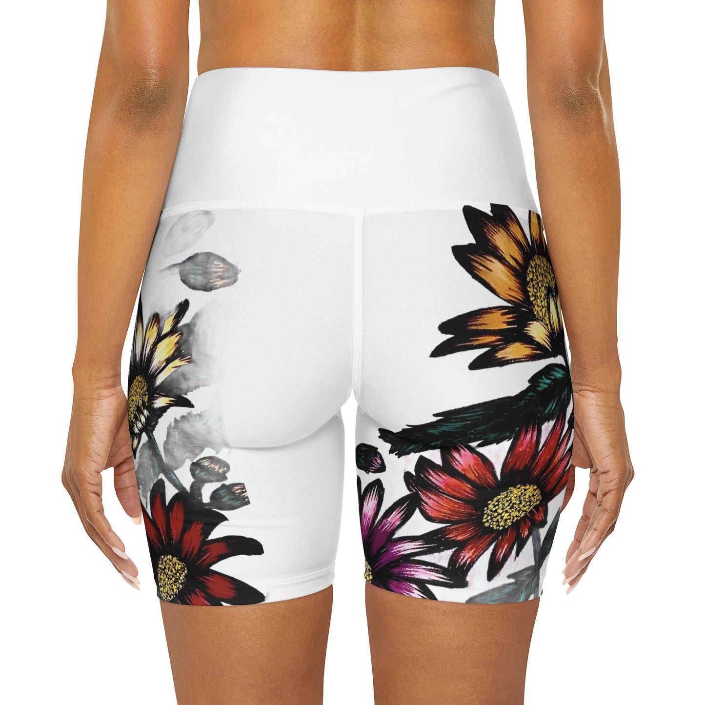 High Waisted Yoga Shorts (AOP)
