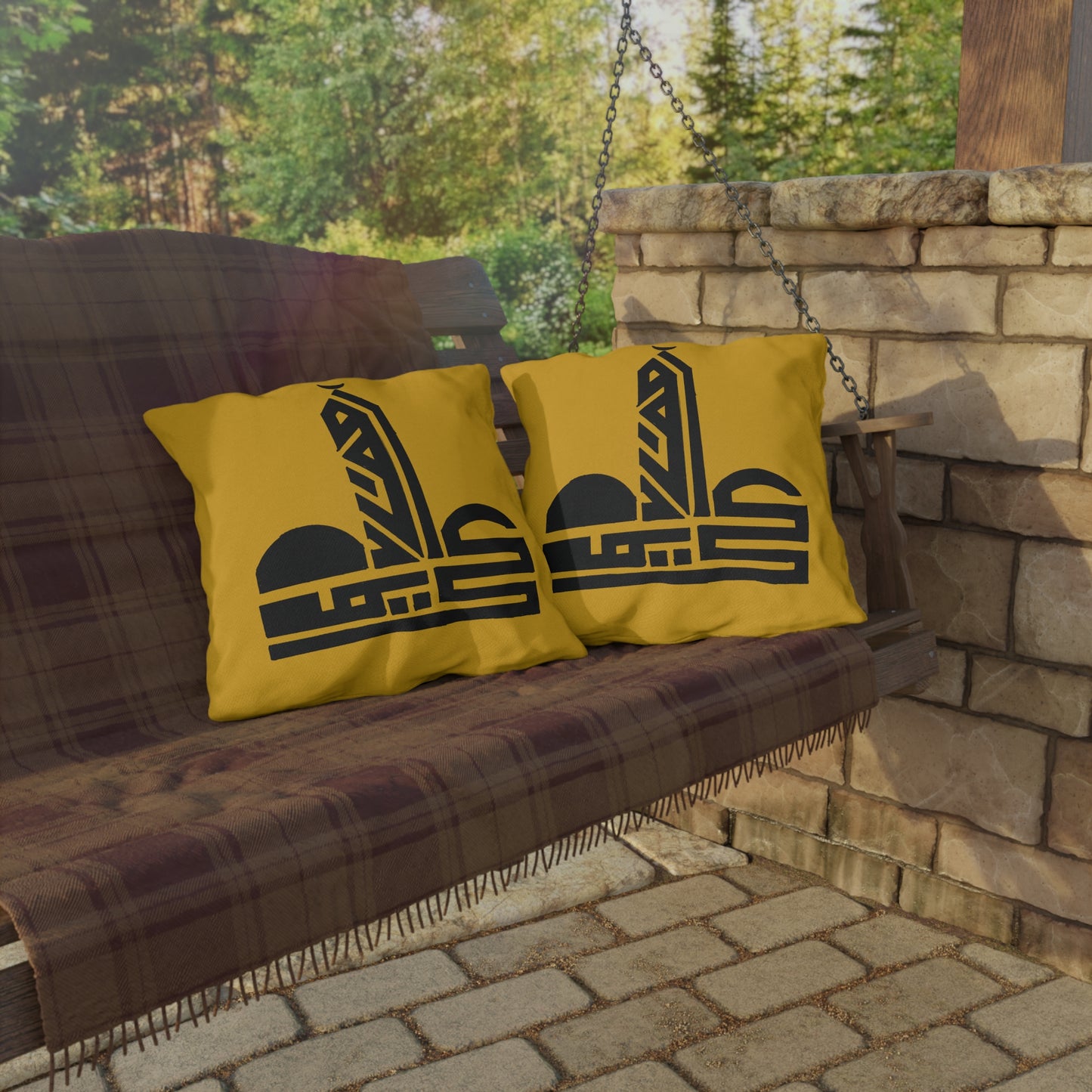 Artistic Outdoor Pillows - Decorative Cushion with Geometric Design for Patio and Garden