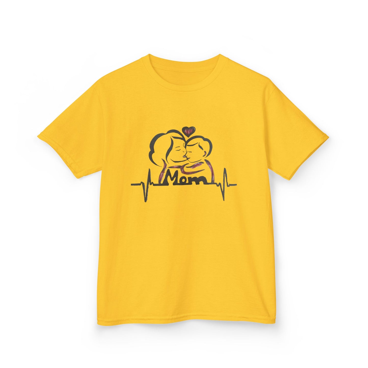 Mommy & Me Kids Tee, Heartbeat Graphic Shirt, Cute Gift for Kids, Mother's Day Tee, Family Matching Outfits, Kids Graphic Tee