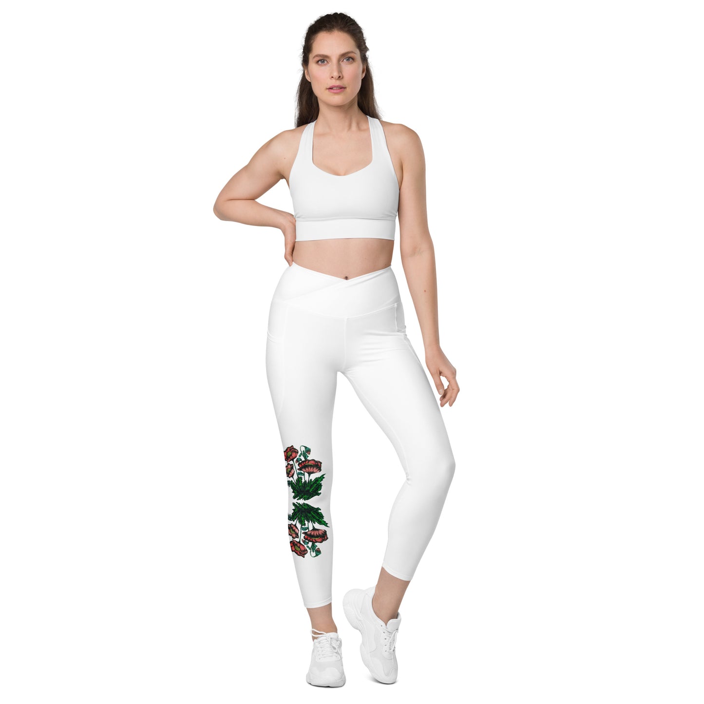 Crossover leggings with pockets