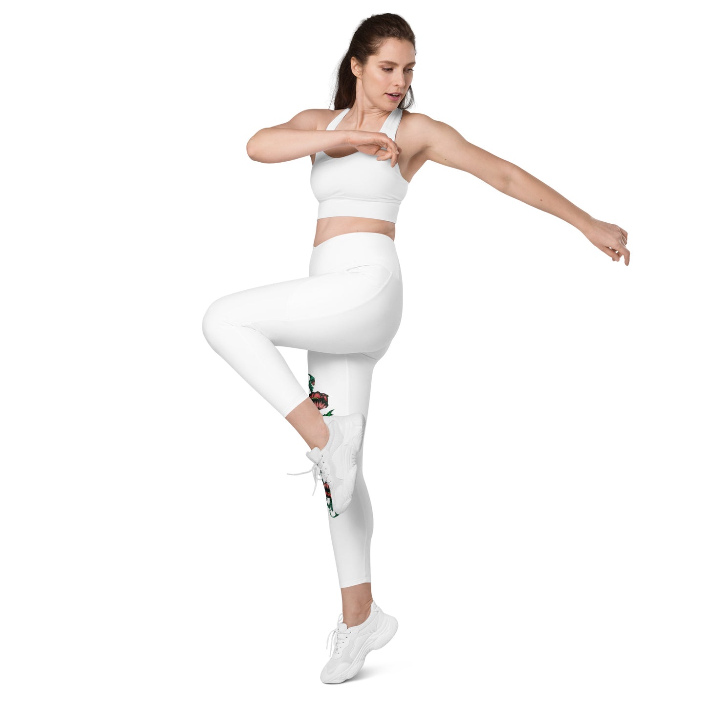 Crossover leggings with pockets