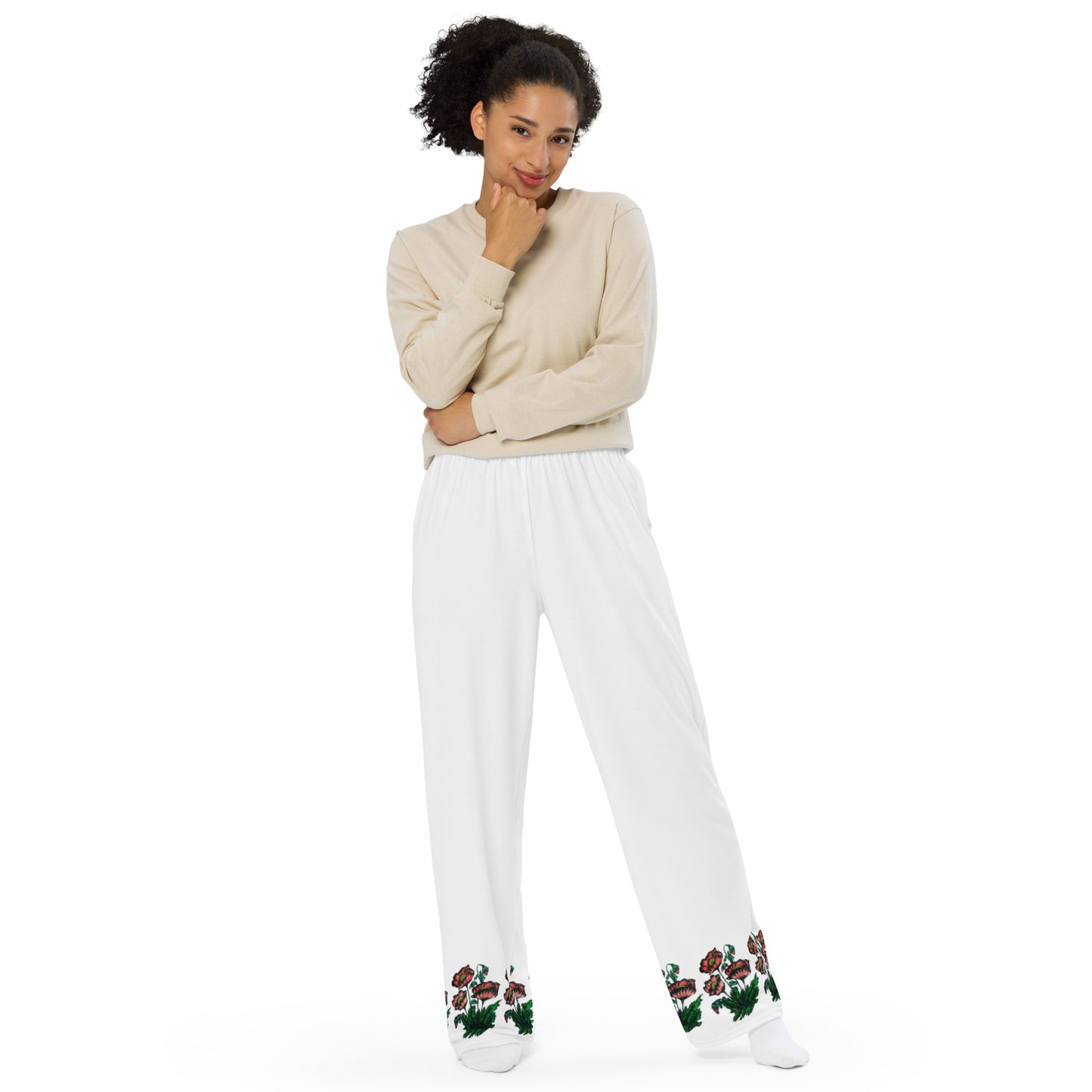 All-over print unisex wide-leg pants