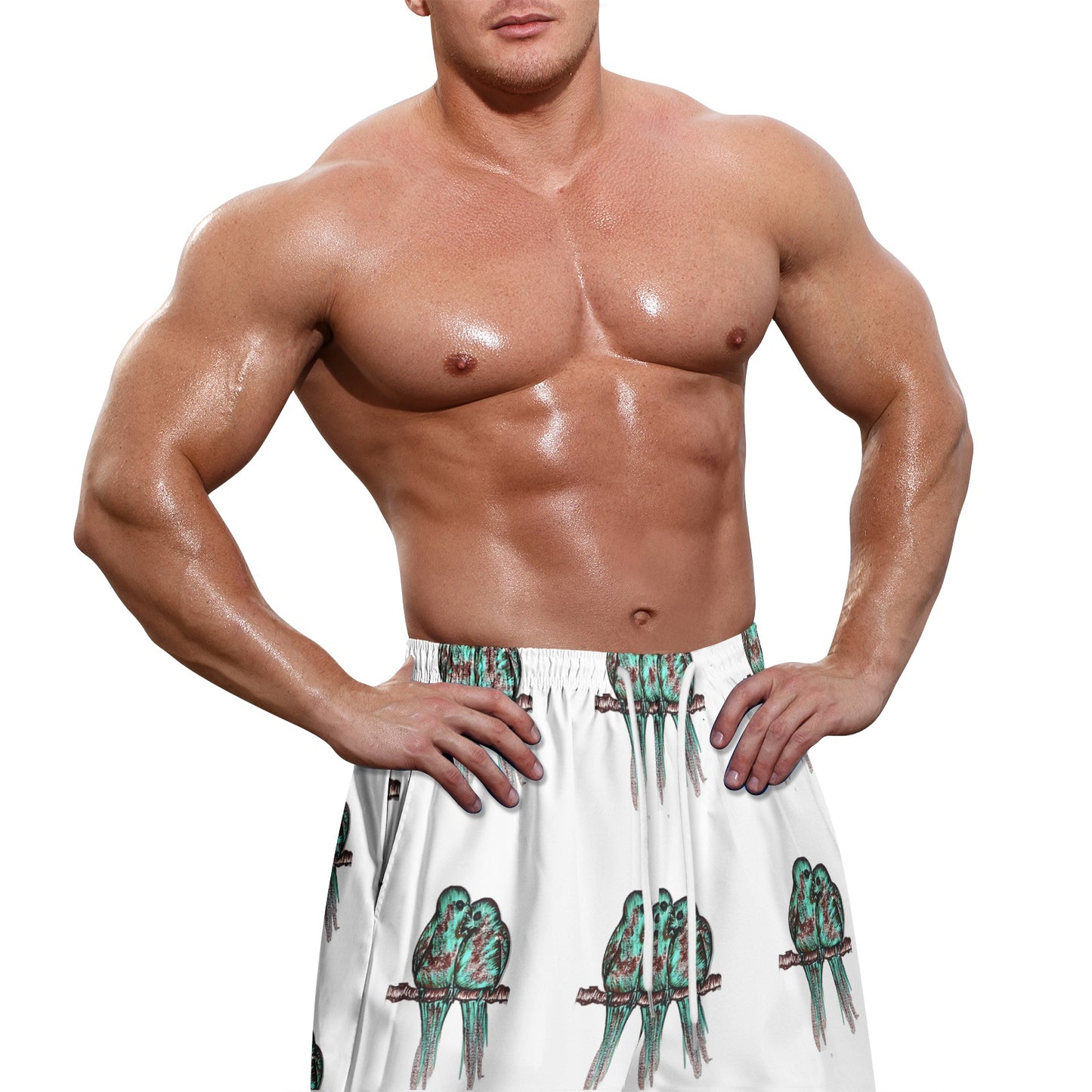 Men's All-Over-Print Hawaiian Swim Shorts