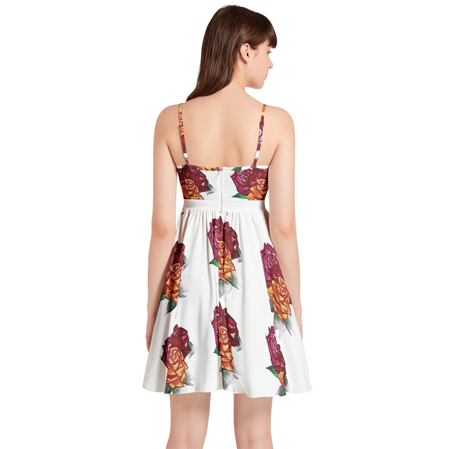 Spaghetti Strap Sleeveless Falred Hem Short Dress