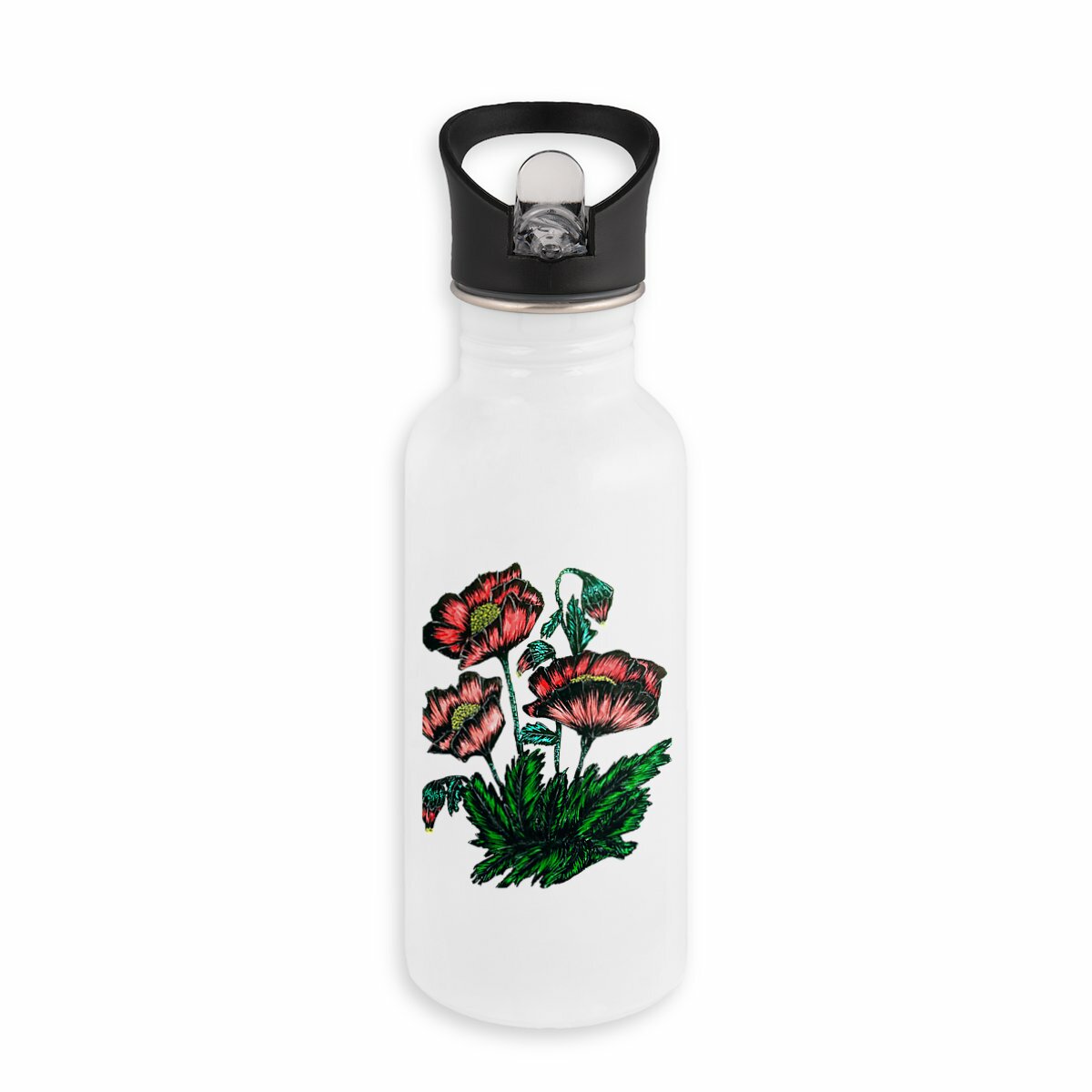 Stainless steel water bottle with straw - Premium Plus