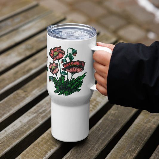 Travel mug with a handle