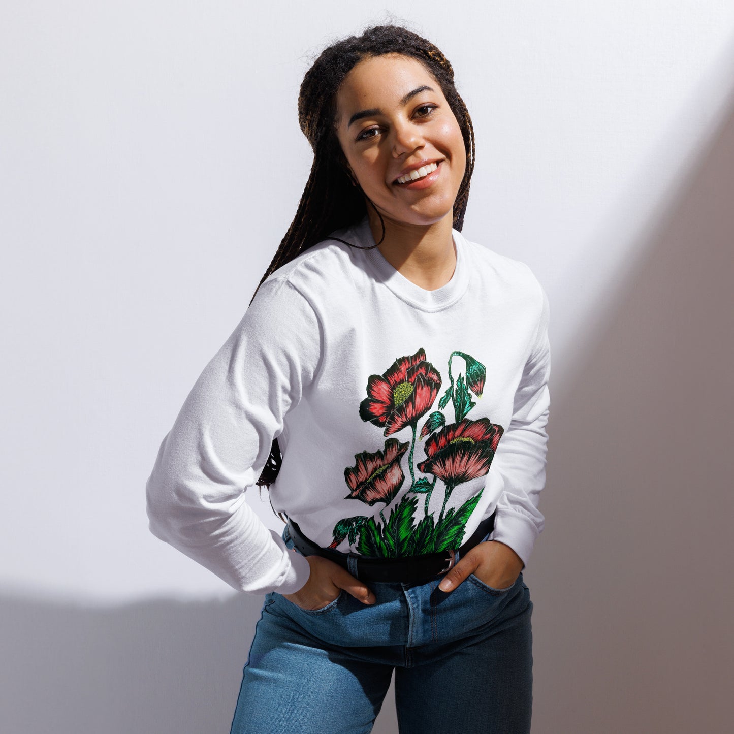 Garment-dyed heavyweight long-sleeve shirt