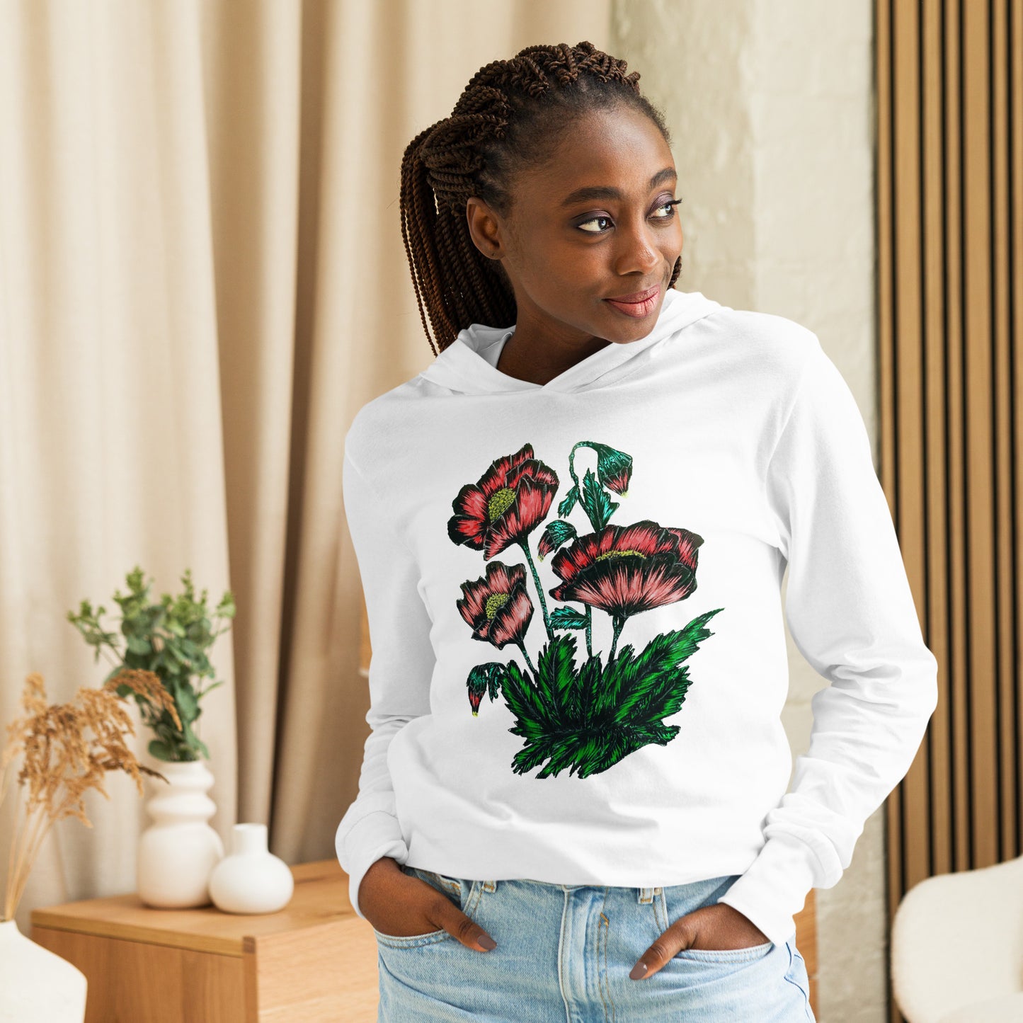 Hooded long-sleeve tee