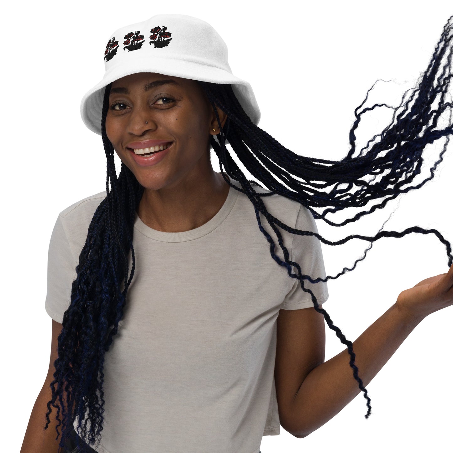 Unstructured terry cloth bucket hat
