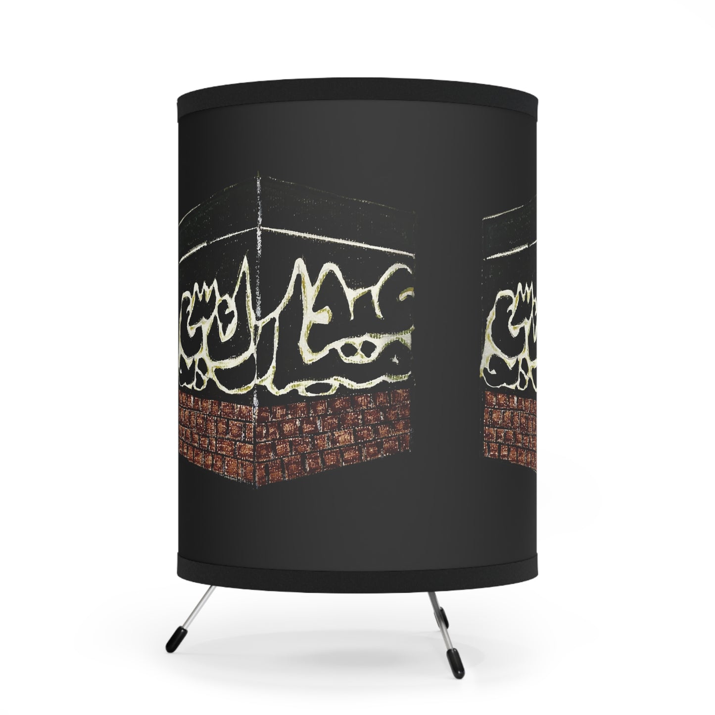 Artistic Tripod Lamp with High-Res Shade - Unique Home Decor
