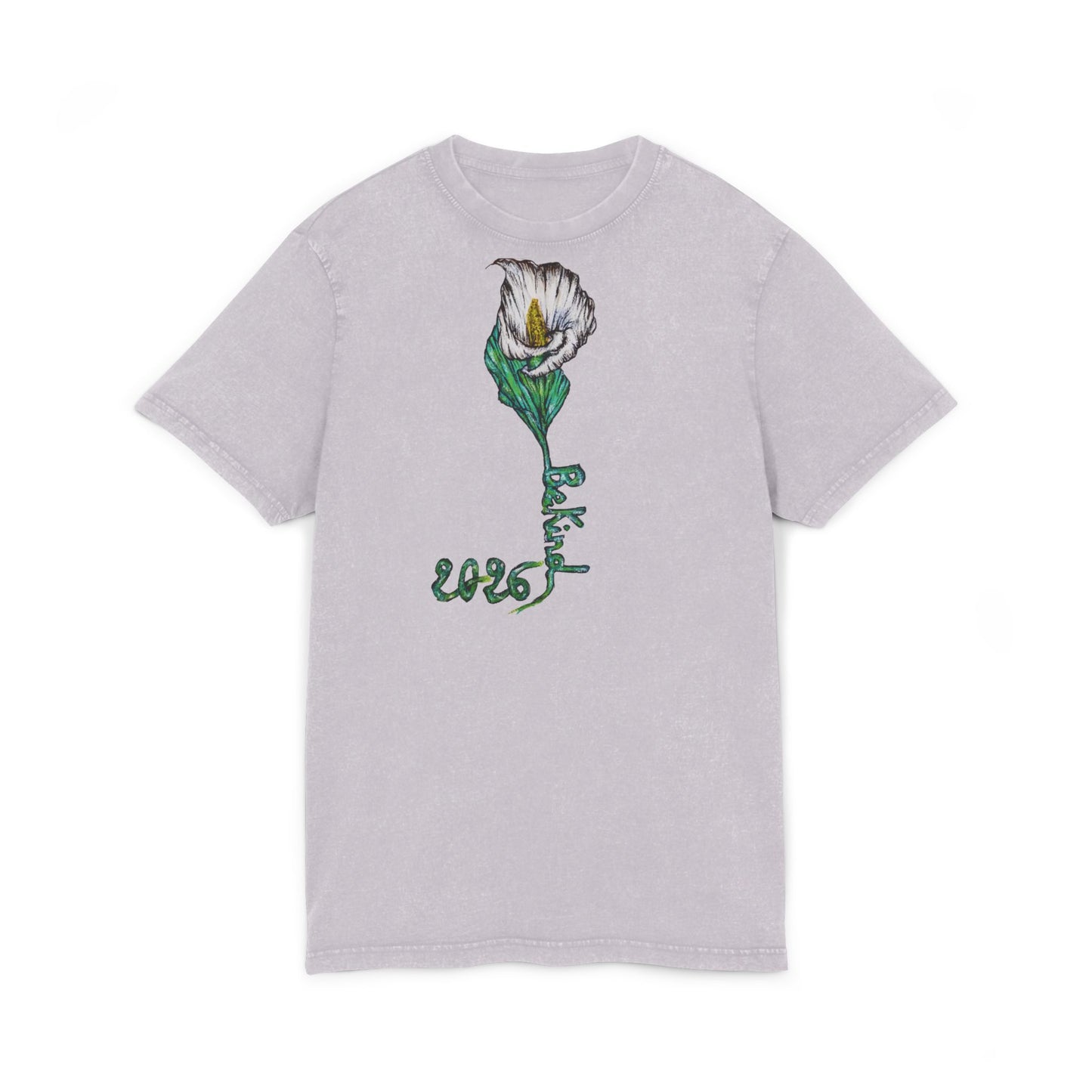 Acid Washed Floral Tee - Vintage Style Graphic T-Shirt for Casual Wear