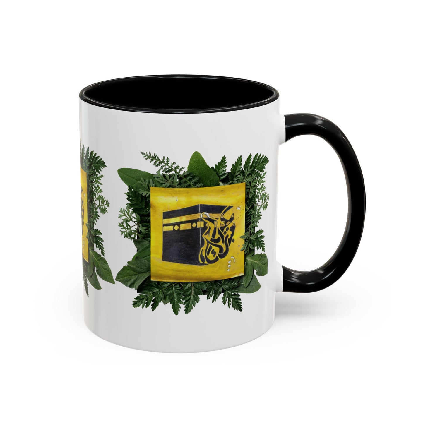 Kaaba Floral Accent Coffee Mug — Islamic Pilgrimage Hajj Umrah Gift (11/15 oz)