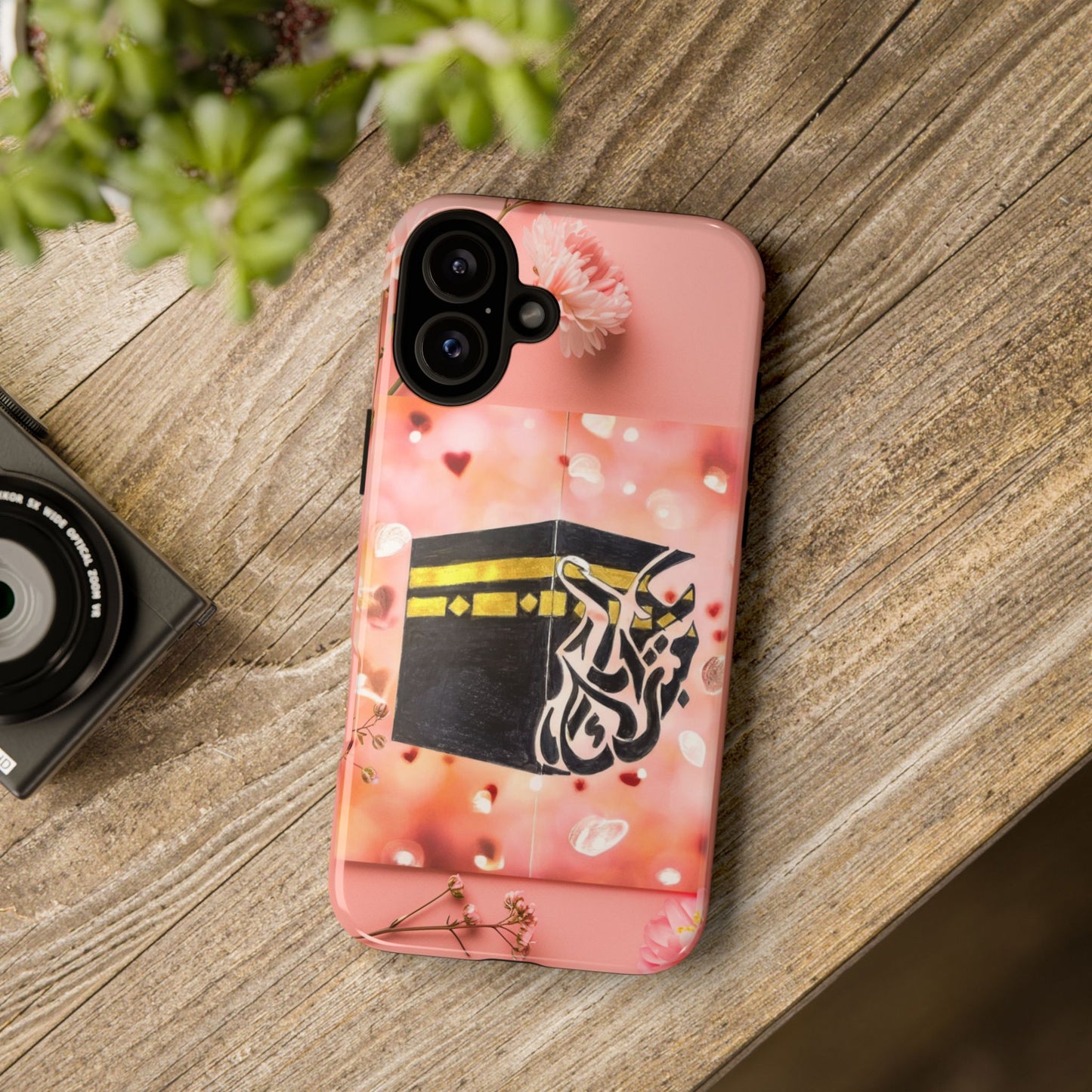 Kaaba Floral Phone Case – Pink Islamic Shrine Design