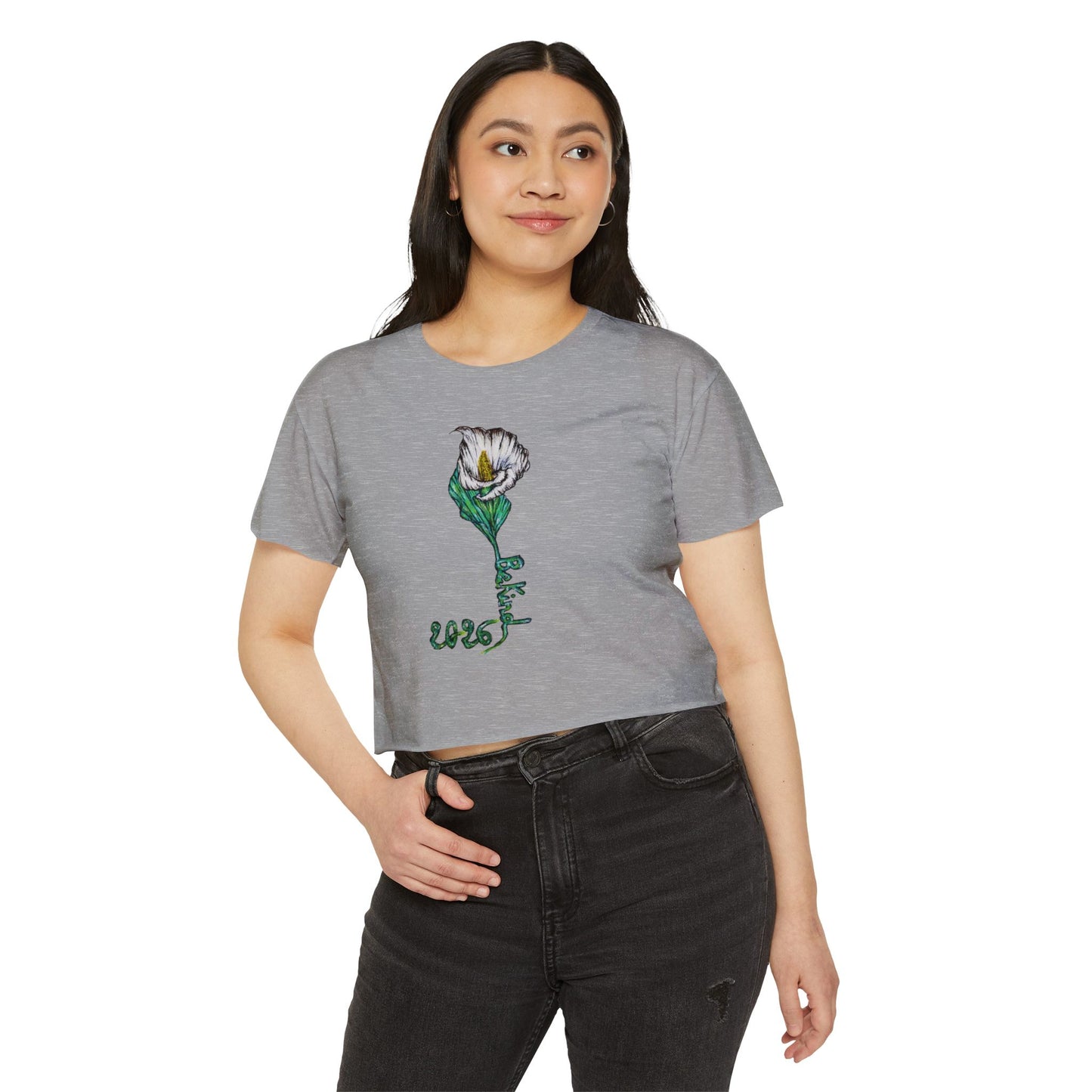Women's Flower Graphic Crop Top - Perfect for Festivals
