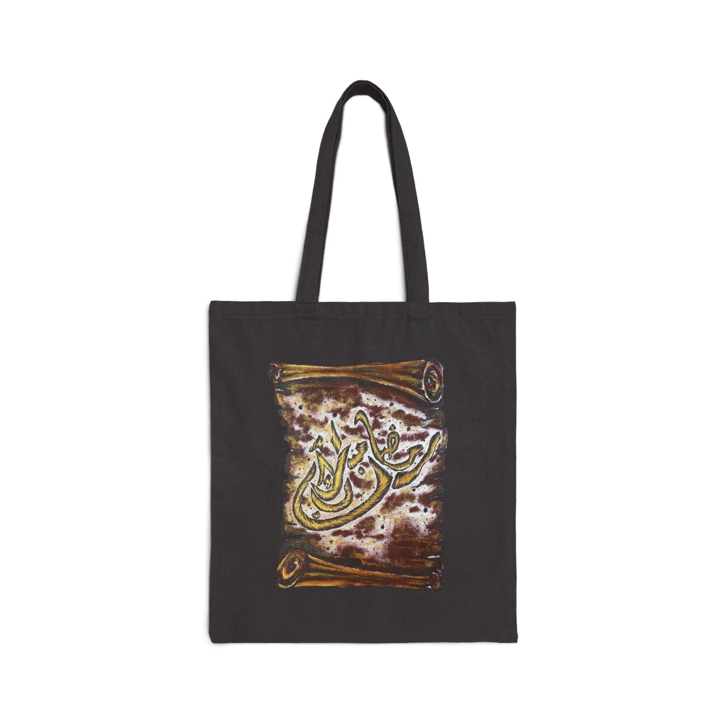Canvas Tote Bag — Vintage Scroll Calligraphy Design