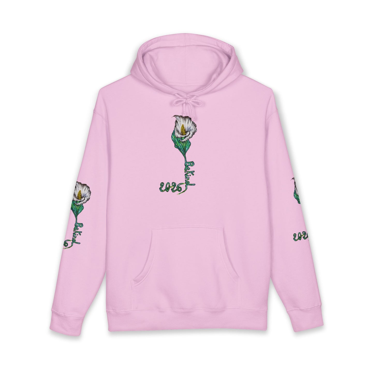 Be Kind Floral Hoodie - Unisex Heavyweight Sweatshirt