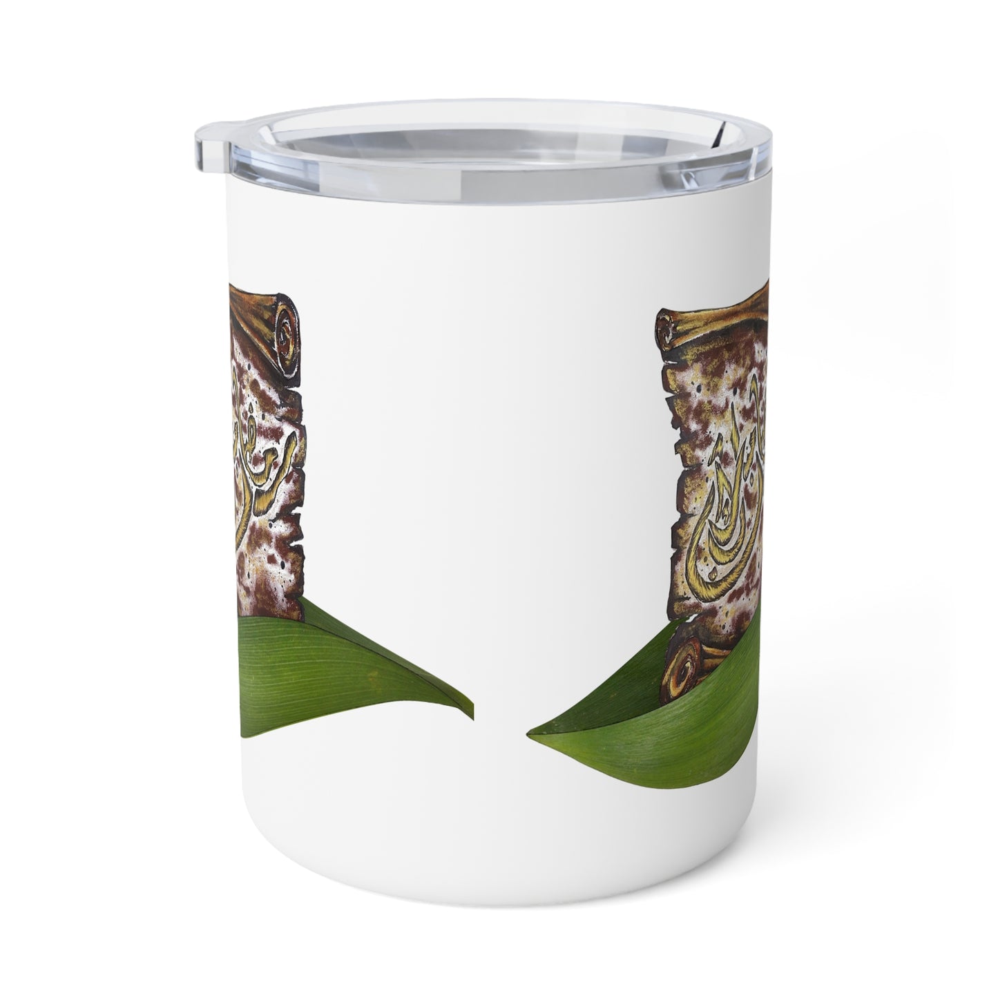 10oz Insulated Coffee Mug — Vintage Botanical Cigar Leaf Illustration