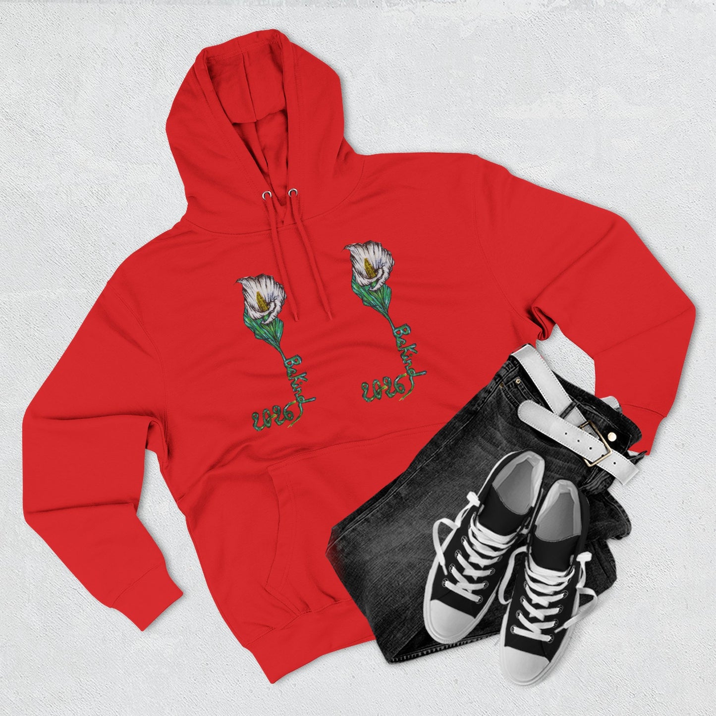 Floral Fleece Hoodie with Inspirational Quote