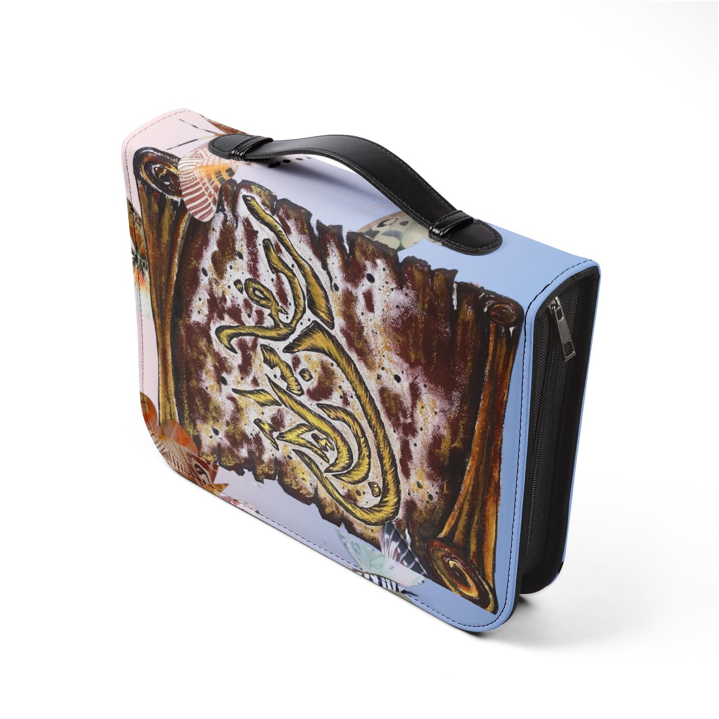 Bible Cover — Floral Scroll Design Zippered Bible Case