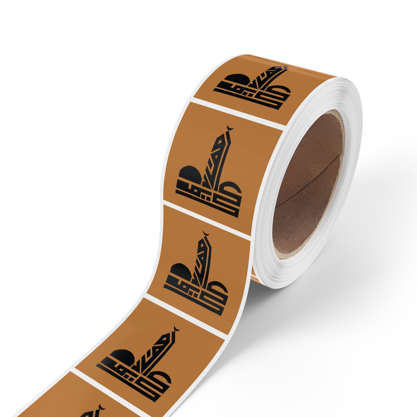 Unique Mosque Design Square Sticker Label Rolls – Perfect for Events & Spiritual Gatherings