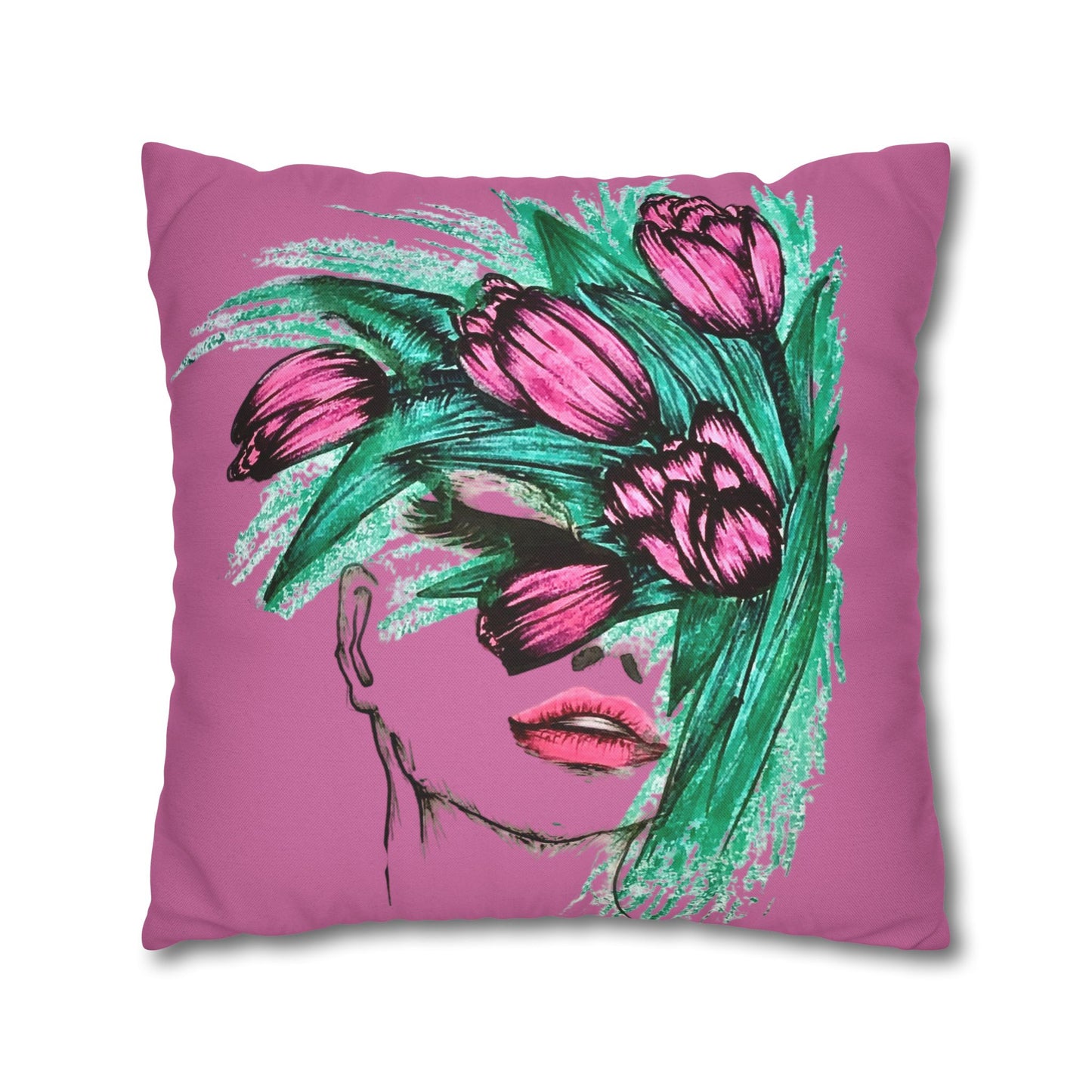 Spun Polyester Square Pillowcase