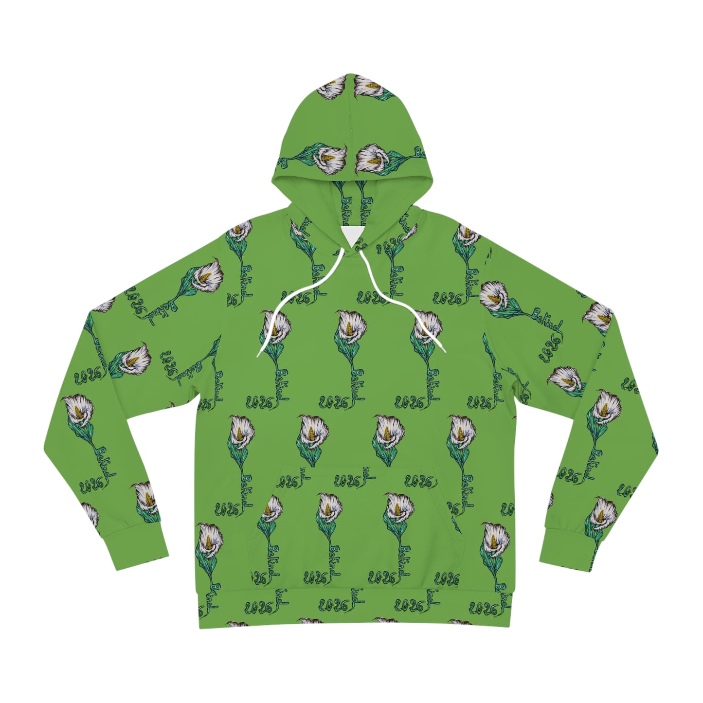 Floral Green Fashion Hoodie - Stylish AOP Design for Nature Lovers