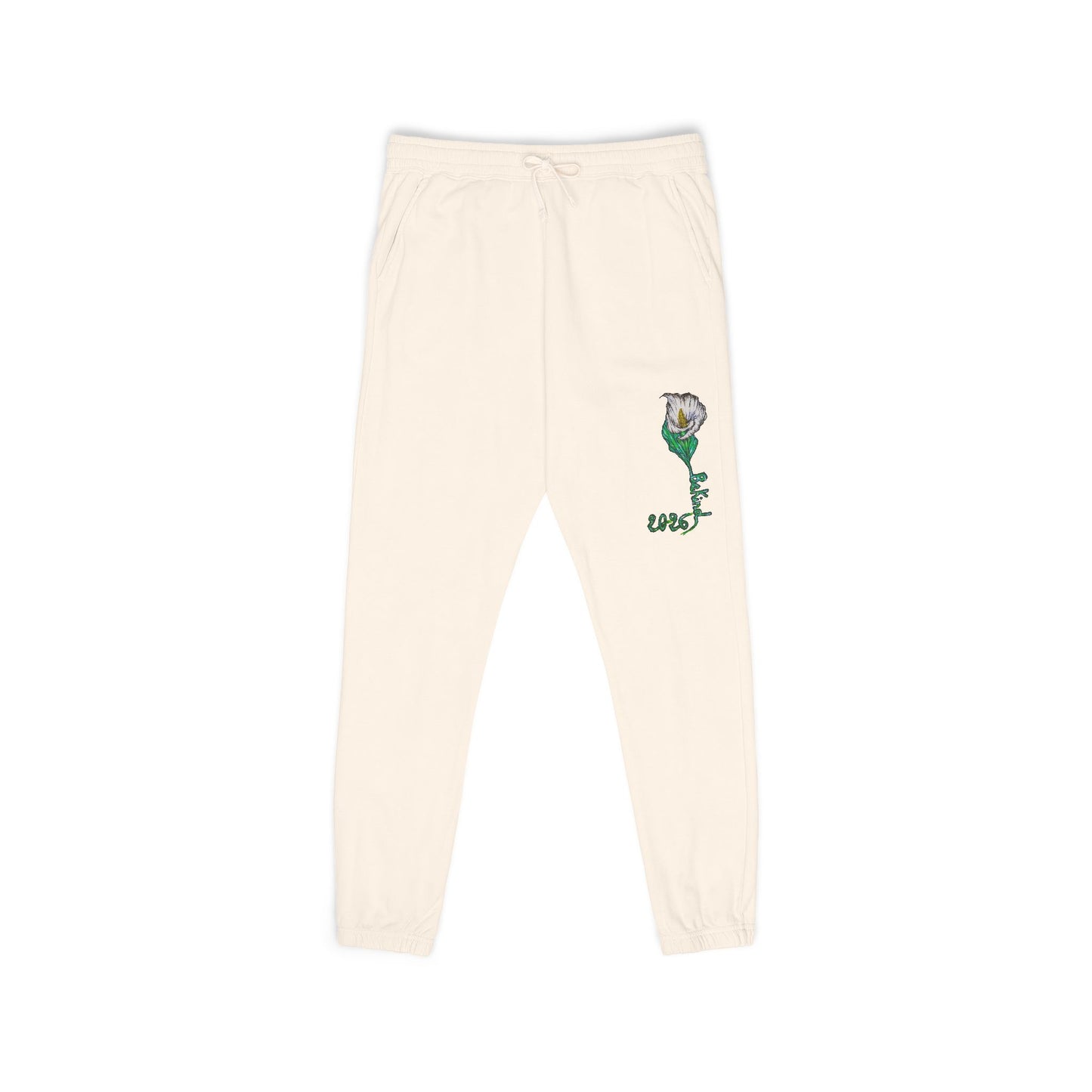 Rose Embroidered Unisex Fleece Sweatpants