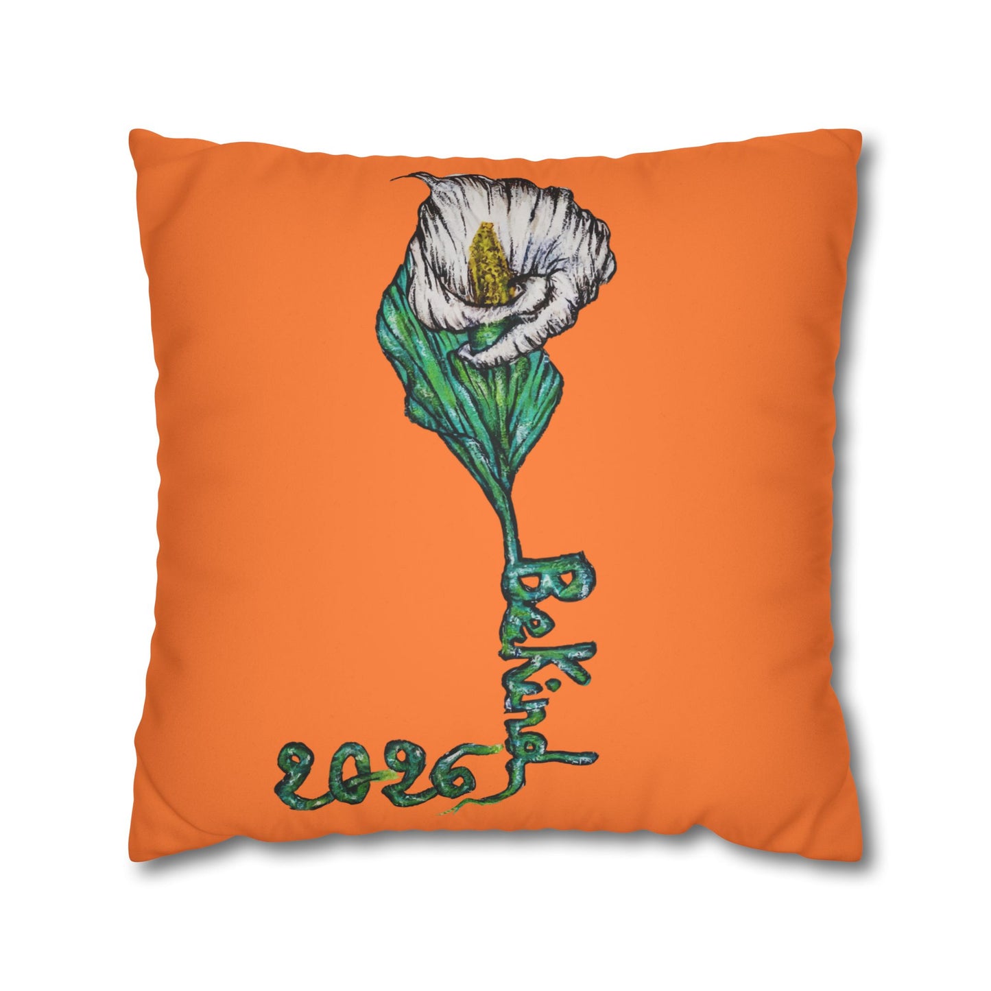 Be Kind Floral Faux Suede Pillowcase