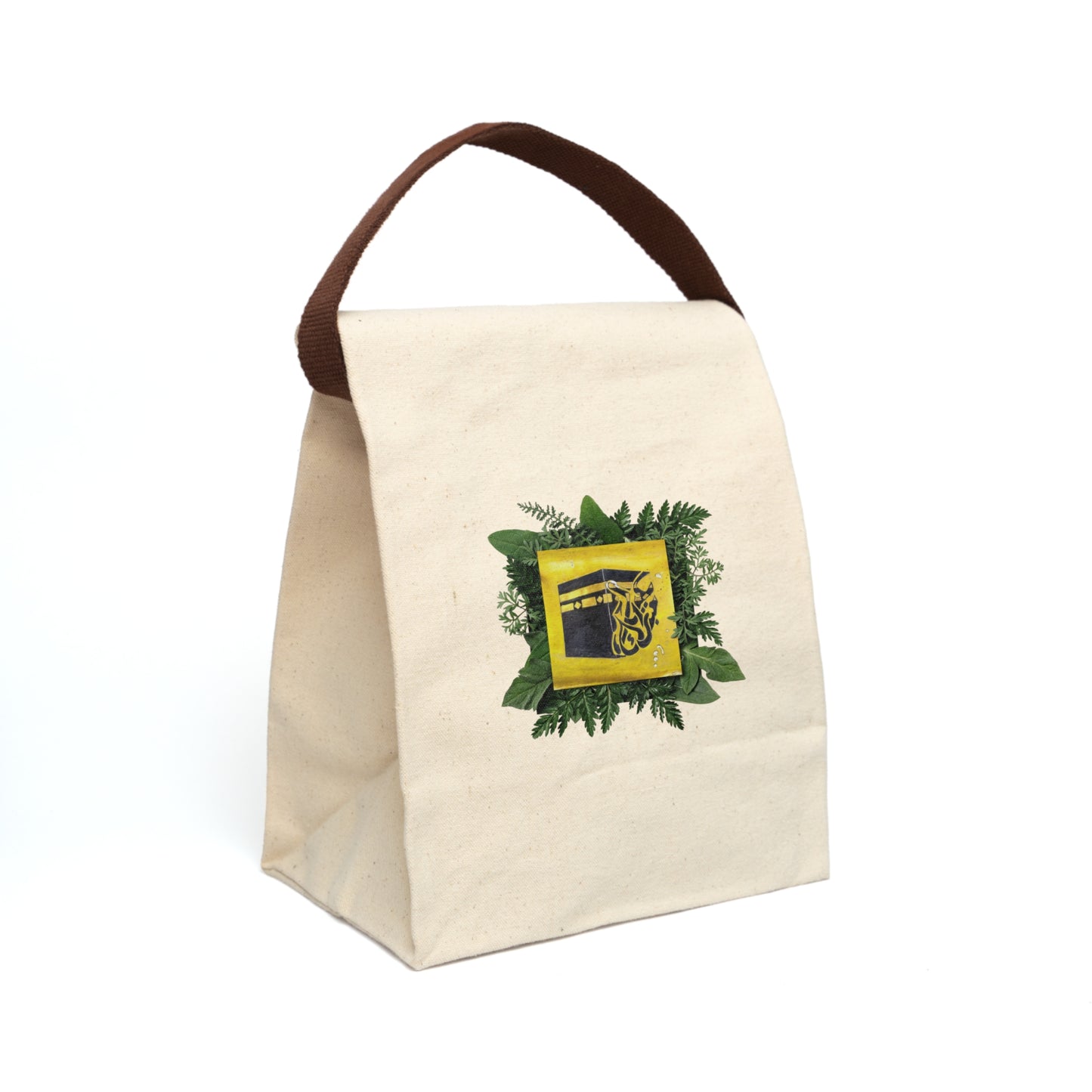 Canvas Lunch Bag — Botanical Bee Hive Design with Strap