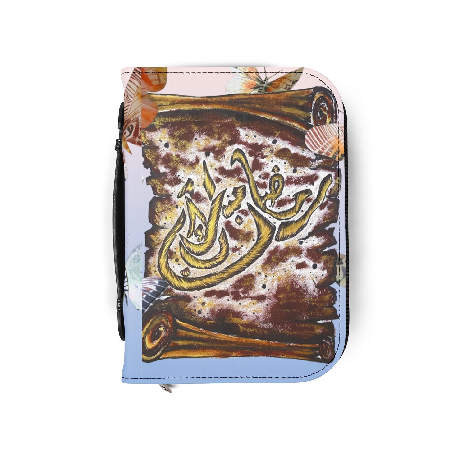 Bible Cover — Floral Scroll Design Zippered Bible Case