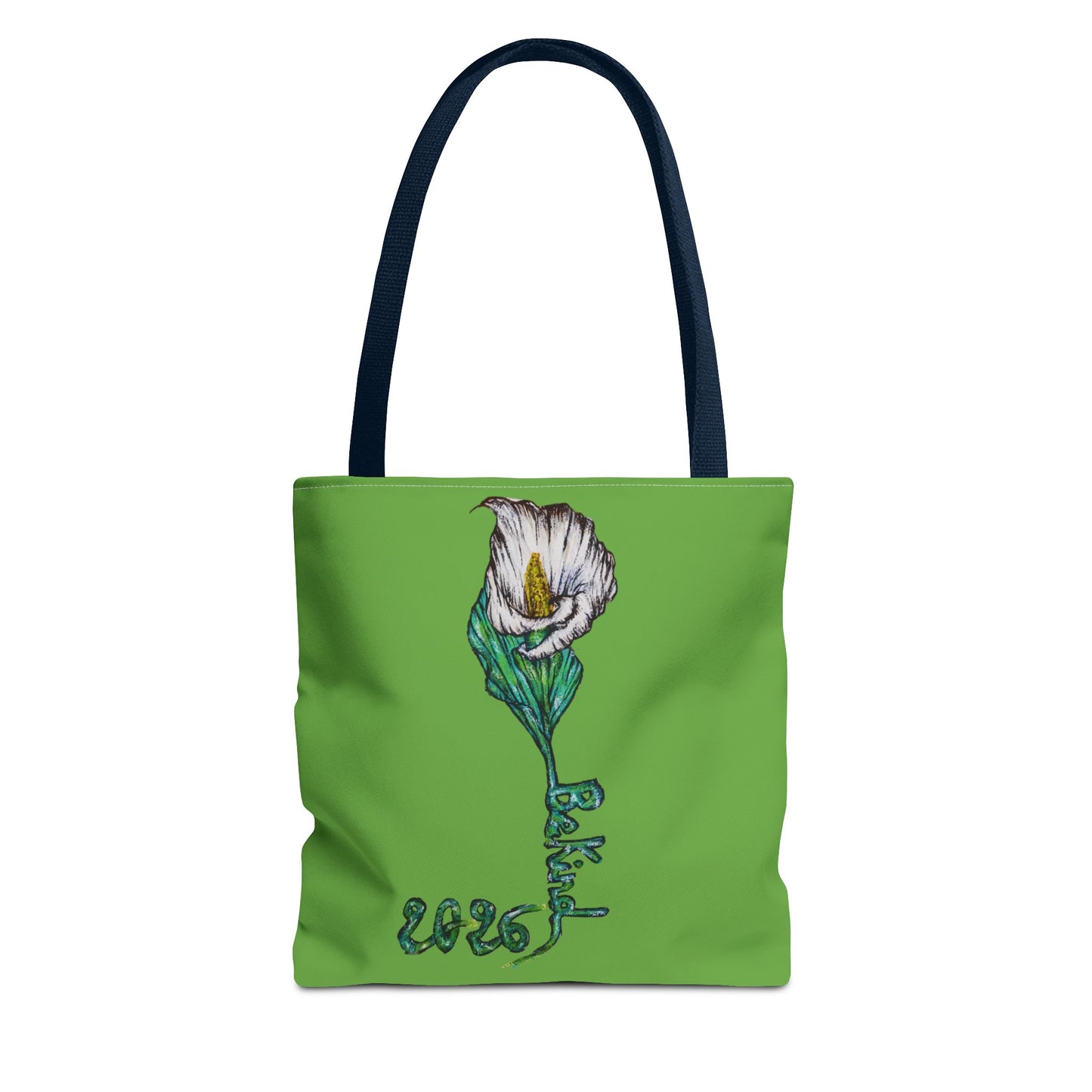 Floral Green Tote Bag - Unique Art Design for Everyday Use