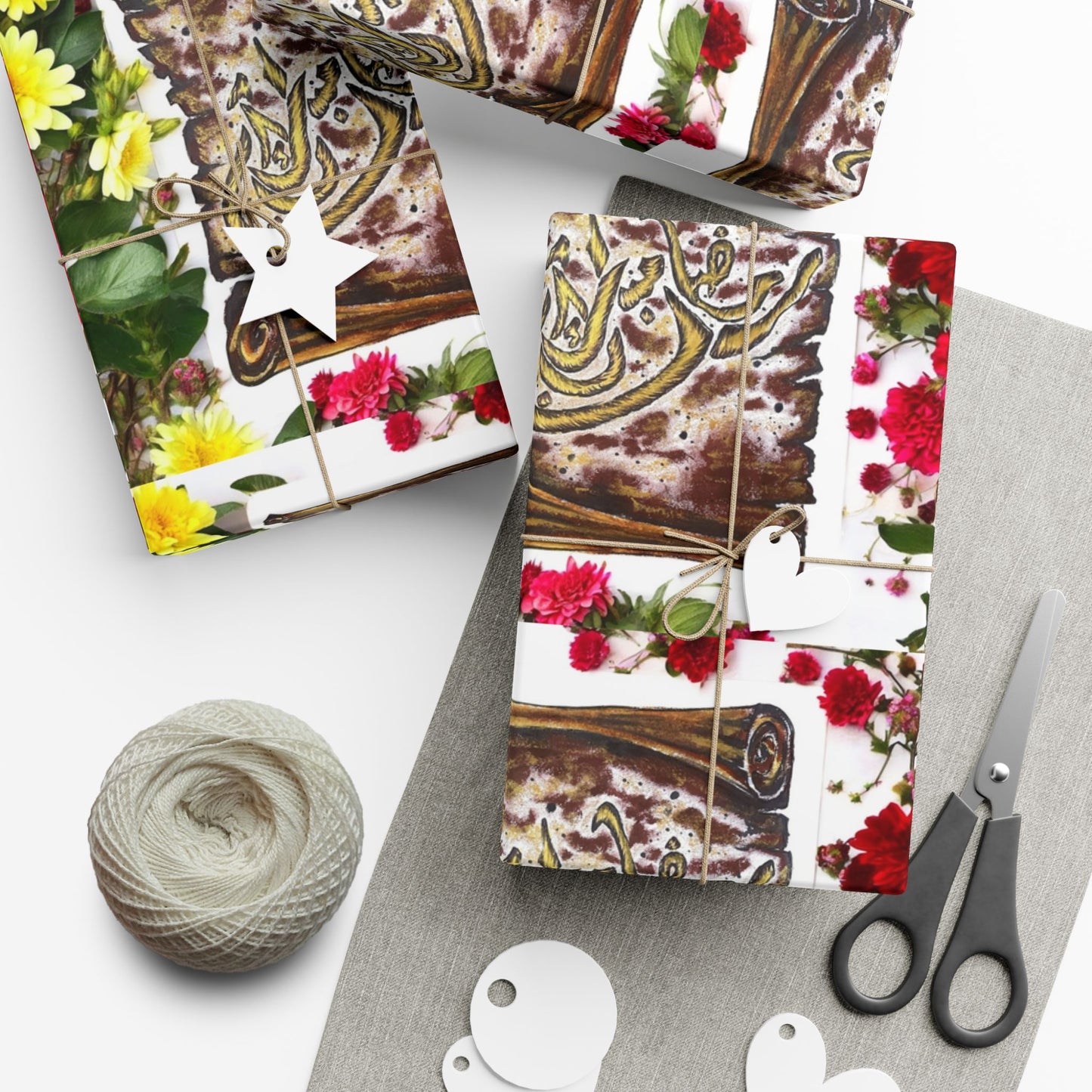 Wrapping Paper — Floral & Vintage Tile Design Gift Wrap