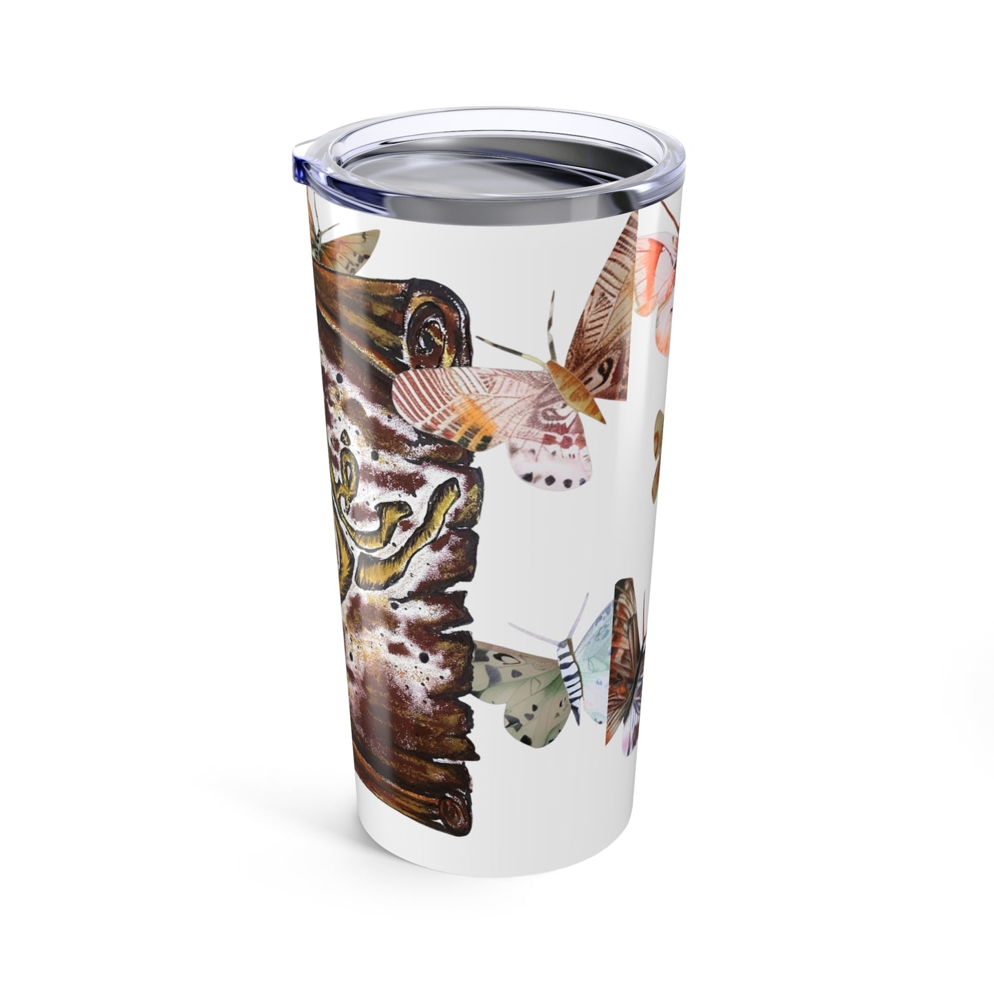 20oz Butterfly Art Tumbler — Floral Calligraphy Travel Cup