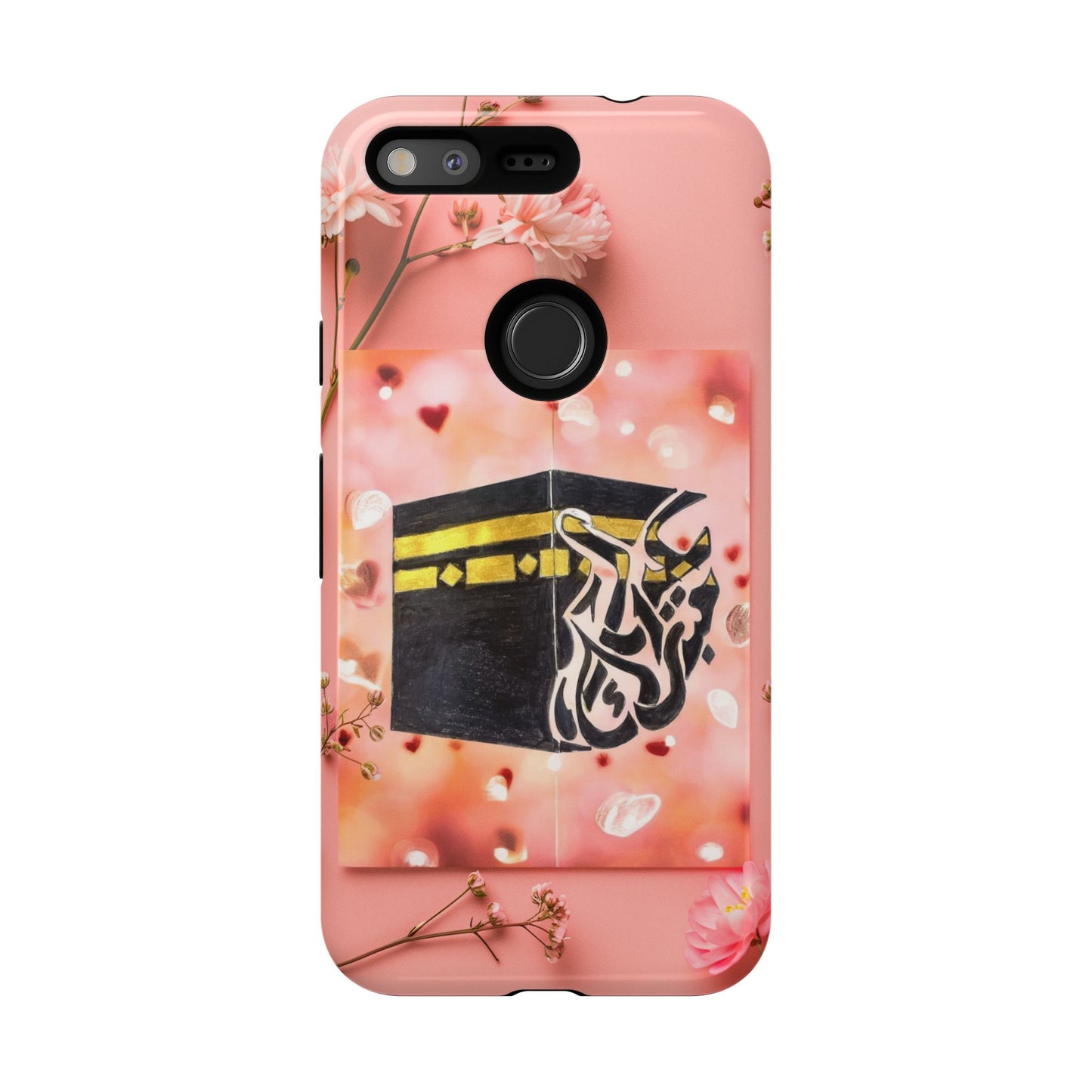 Kaaba Floral Phone Case – Pink Islamic Shrine Design