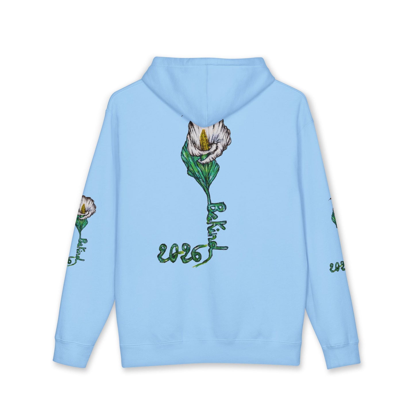 Be Kind Floral Hoodie - Unisex Heavyweight Sweatshirt