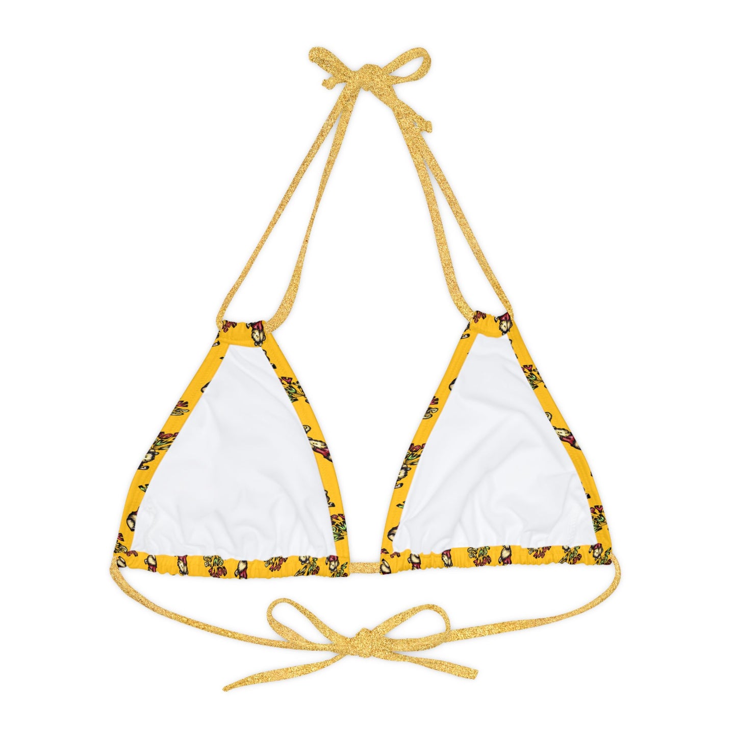 Strappy Triangle Bikini Top (AOP)