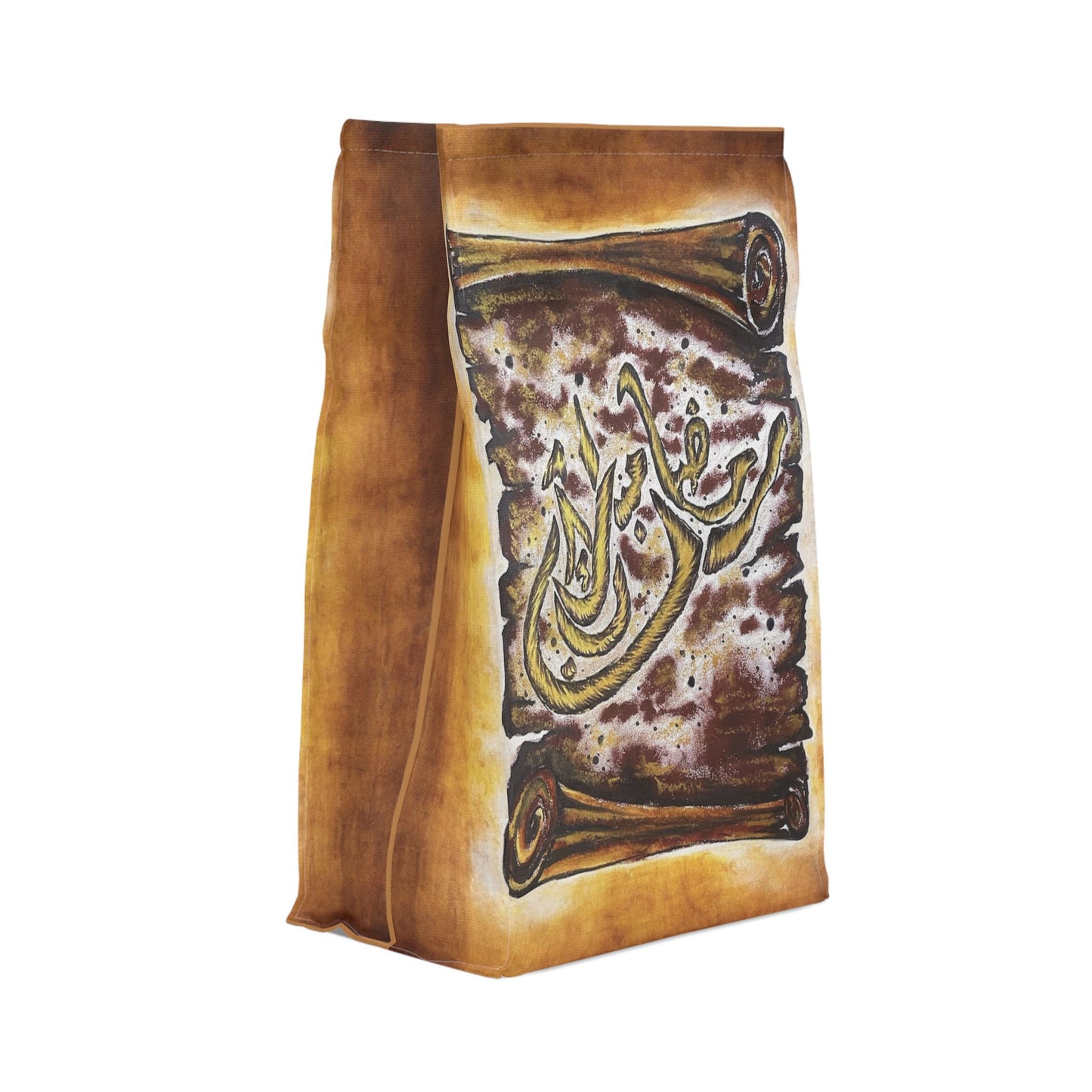Arabic Calligraphy Scroll Polyester Lunch Bag – Rustic Script Insulated Tote