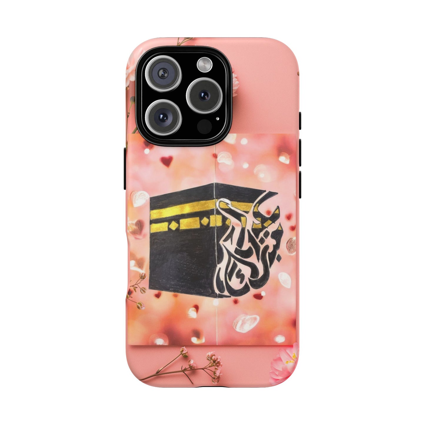 Kaaba Floral Phone Case – Pink Islamic Shrine Design
