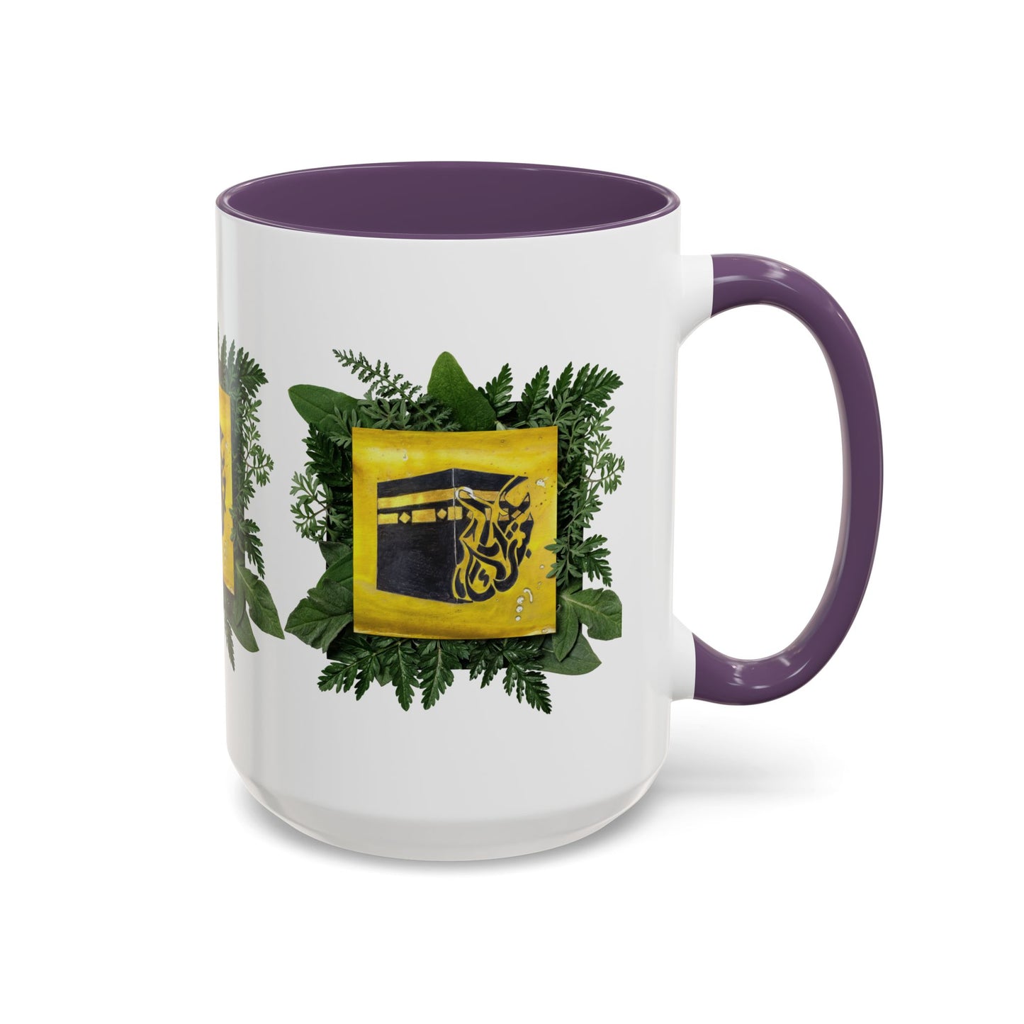 Kaaba Floral Accent Coffee Mug — Islamic Pilgrimage Hajj Umrah Gift (11/15 oz)