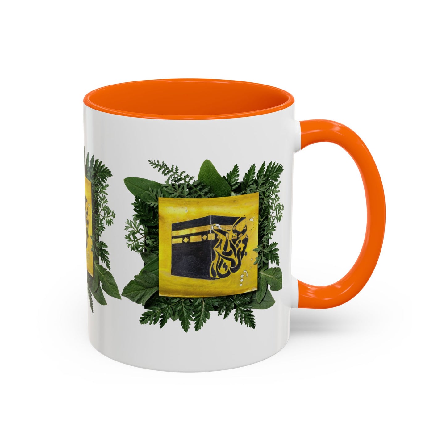 Kaaba Floral Accent Coffee Mug — Islamic Pilgrimage Hajj Umrah Gift (11/15 oz)