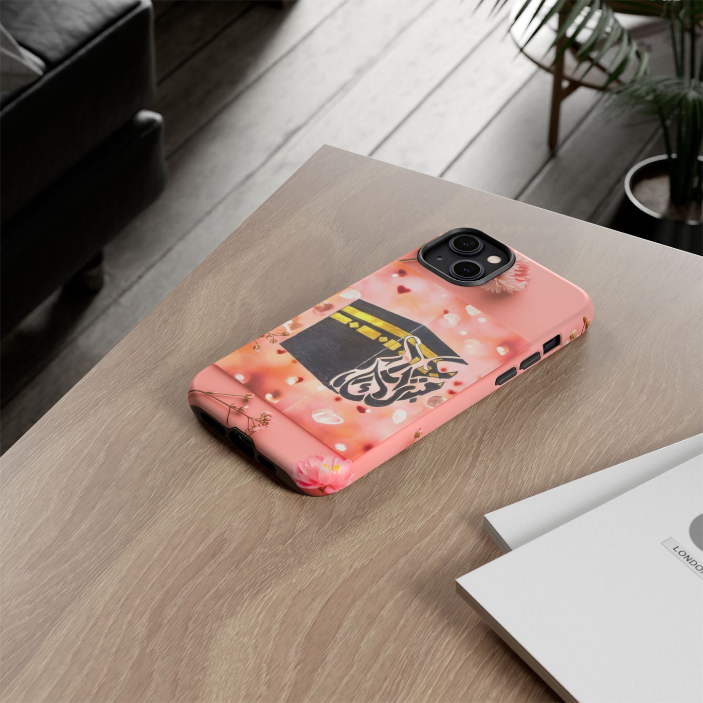 Kaaba Floral Phone Case – Pink Islamic Shrine Design